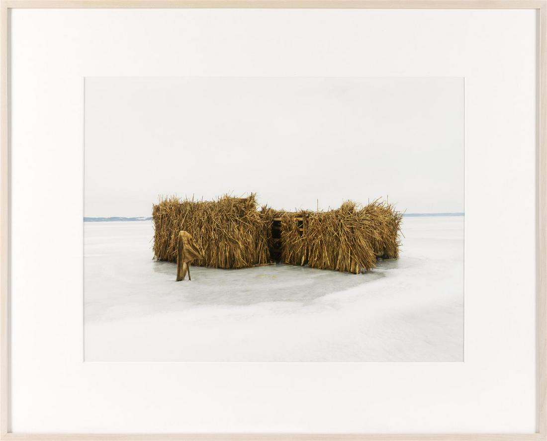 DAVE JORDANO (America, 1948-), "Duck Blind #12", 2008., Inkjet print, 16" x 21.25" sight. Framed: DAVE JORDANOAmerica, 1948-"Duck Blind #12", 2008. Identified on Clark Gallery, Lincoln, Massachusetts label verso.Inkjet print, 16" x 21.25" sight. Framed 24.75" x 30.75"