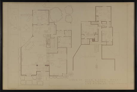 MARK BENNETT (California/Tennessee, 1956-), "Home of Mike & Carol Brady" of The Brady Bunch, 1986.,: MARK BENNETTCalifornia/Tennessee, 1956-"Home of Mike & Carol Brady" of The Brady Bunch, 1986. Floor plan of the home of Mike and Carol Brady, 4222 Clinton Way, Los Angeles, California. Print