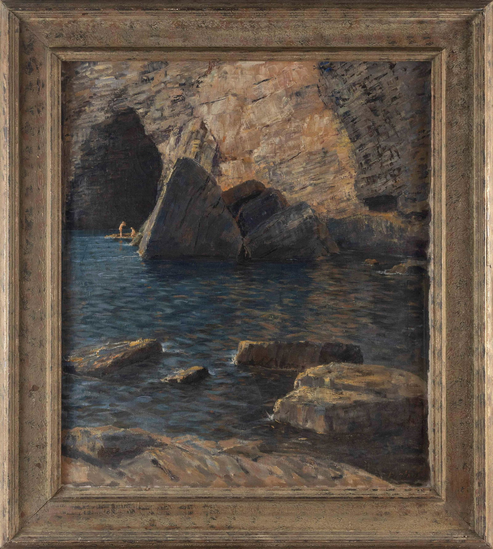 BERNARD (BERNHARD) POTHAST (The Netherlands/Belgium, 1882-1966), Bathers in a grotto., Oil on (1 of 9)