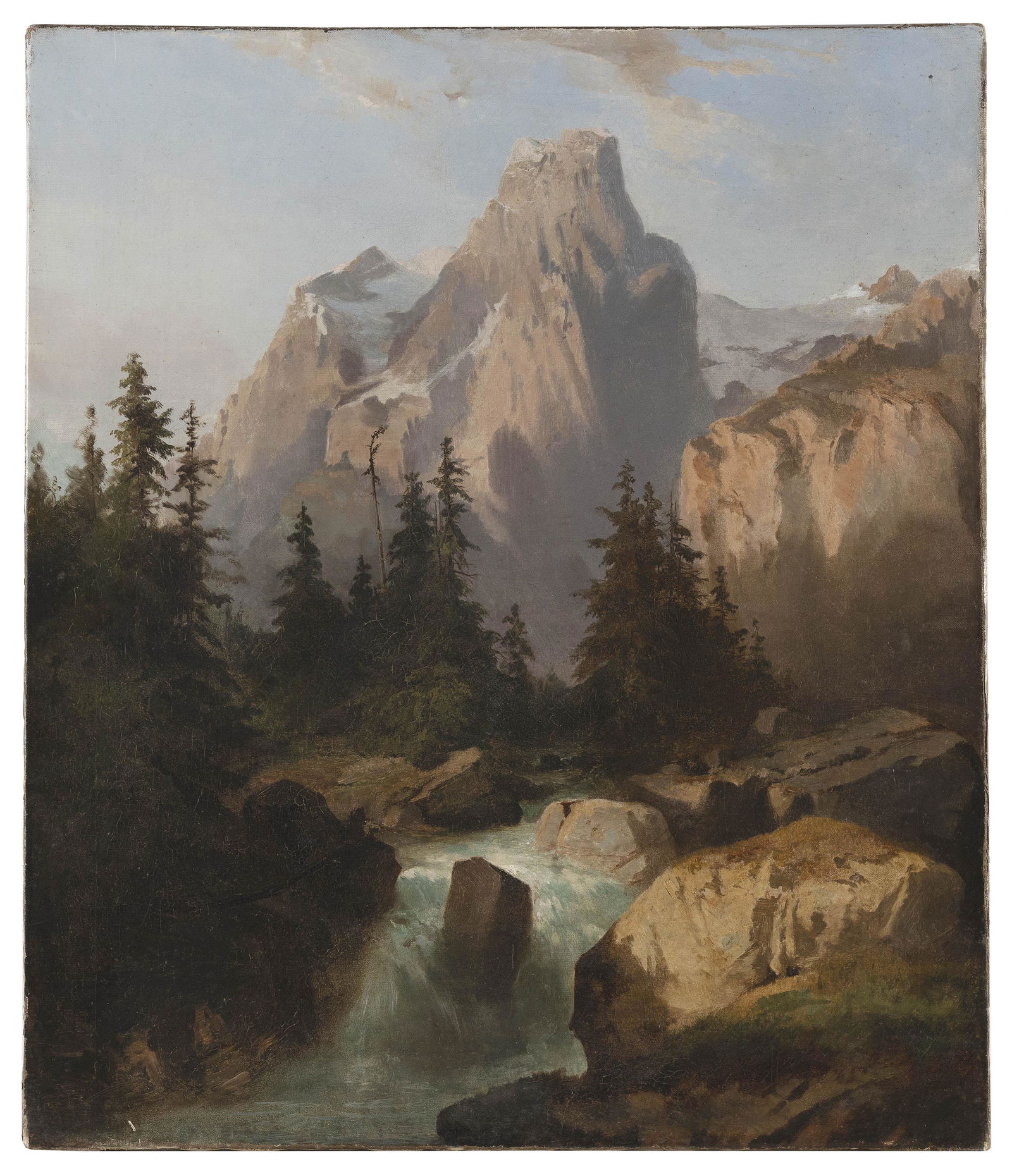 AMERICAN OR CONTINENTAL SCHOOL , Mountainous landscape., 29.5” x 25”. Unframed. (1 of 2)