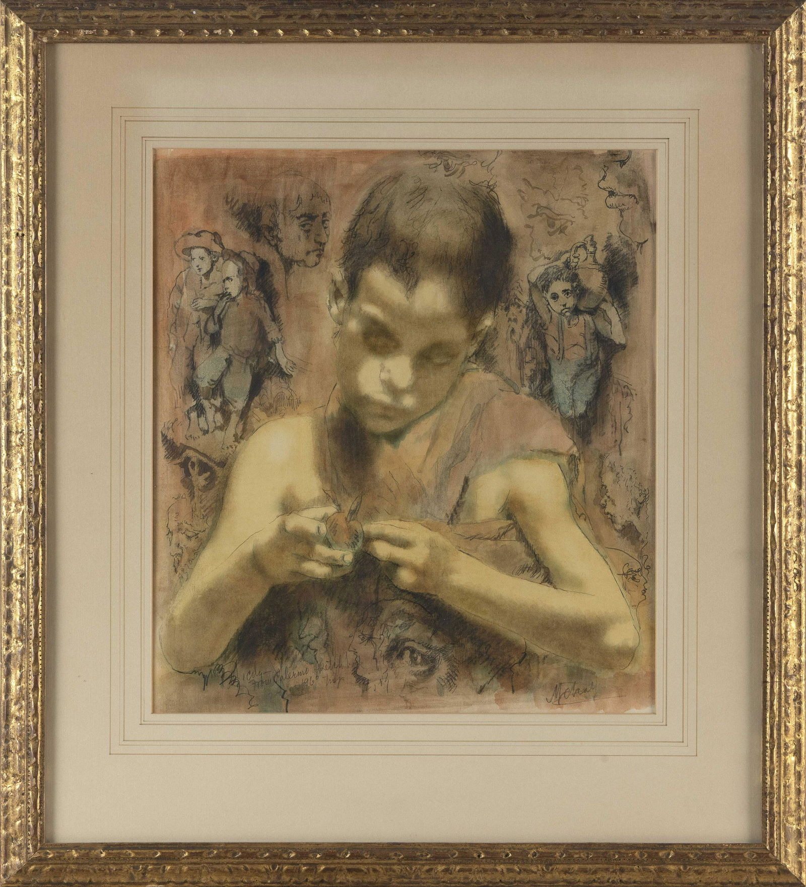 CONGER A. METCALF (Massachusetts/Iowa, 1914-1998), “Palermo”., Watercolor and graphite, (1 of 3)