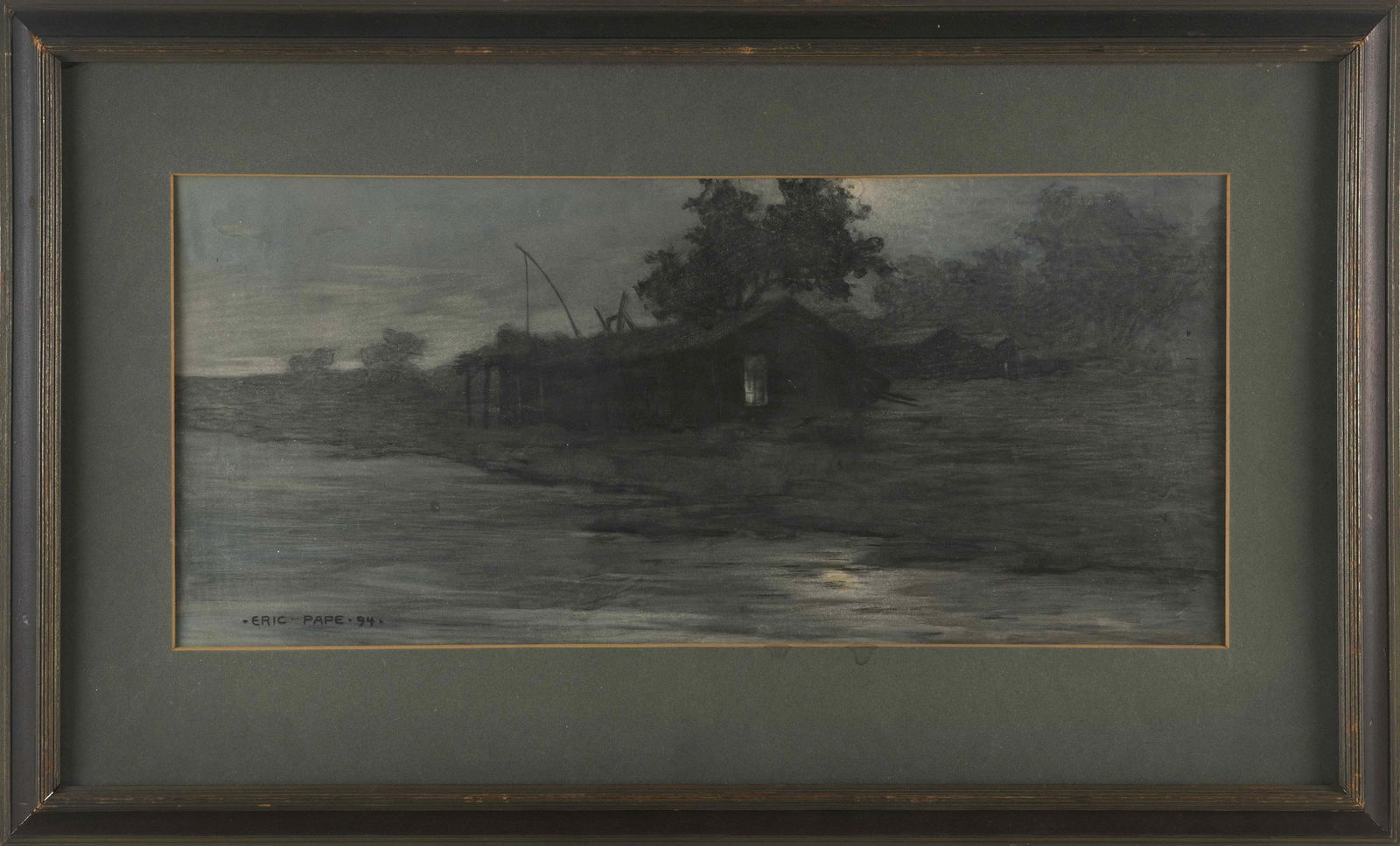 ERIC PAPE (Massachusetts/New York/California/France, 1870-1938), Fishing shack., Watercolor on (1 of 2)