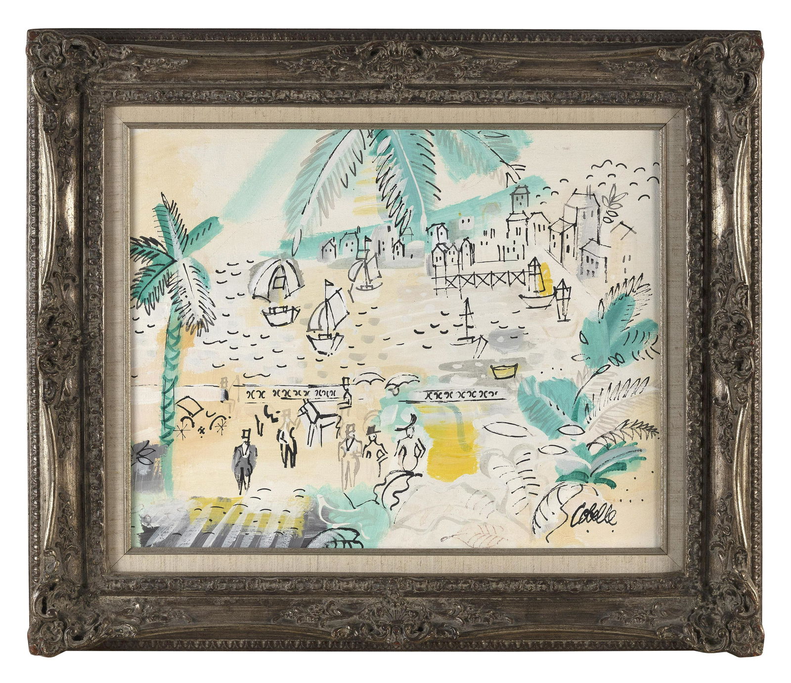CHARLES COBELLE (Connecticut/France, 1902-1998), Beach scene, Oil on canvas, 16” x 20”. (1 of 2)