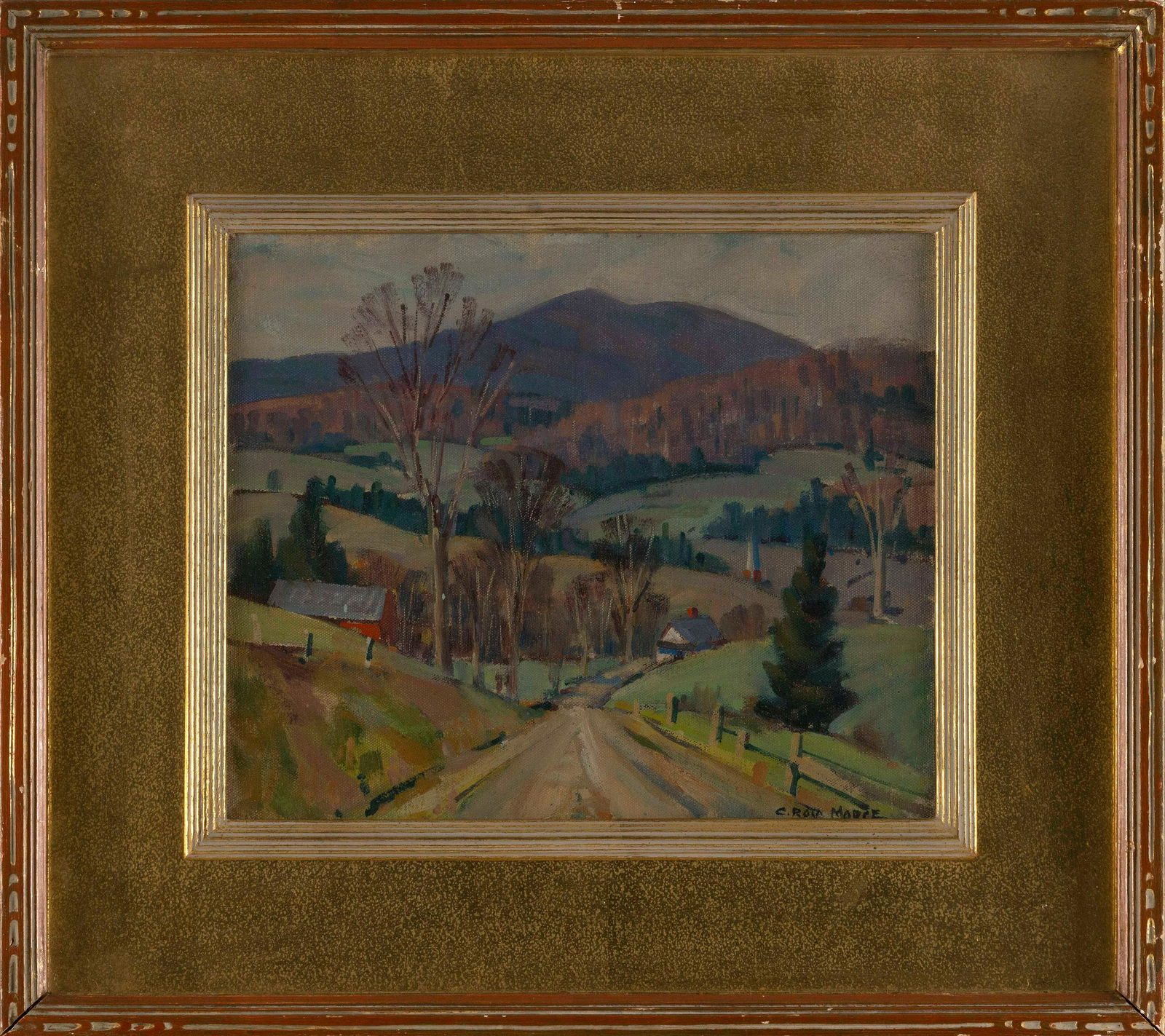 C. ROY (LEROY) MORSE (Massachusetts/Maine, 1913-1997), Mountain road., Oil on board, 10" x 12". (1 of 2)