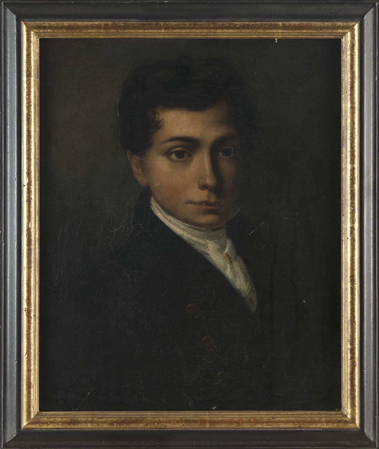 CONTINENTAL SCHOOL , Portrait of a young man., Oil on canvas, 21.75” x 18”. Framed: CONTINENTAL SCHOOLPortrait of a young man. Unsigned.Oil on canvas, 21.75” x 18”. Framed 24” x 20.5”.