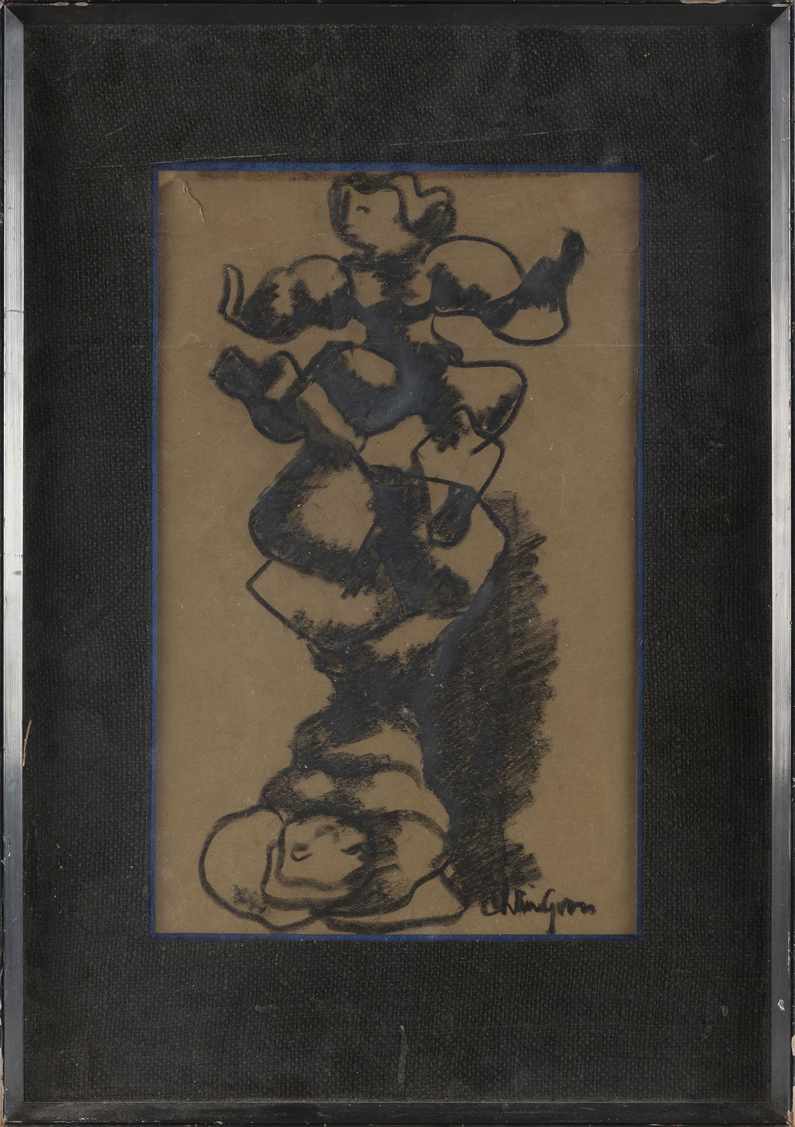 CHAIM GROSS (New York/Massachusetts/Austria/Poland, 1904-1991), Figural study., Charcoal on paper, (1 of 2)
