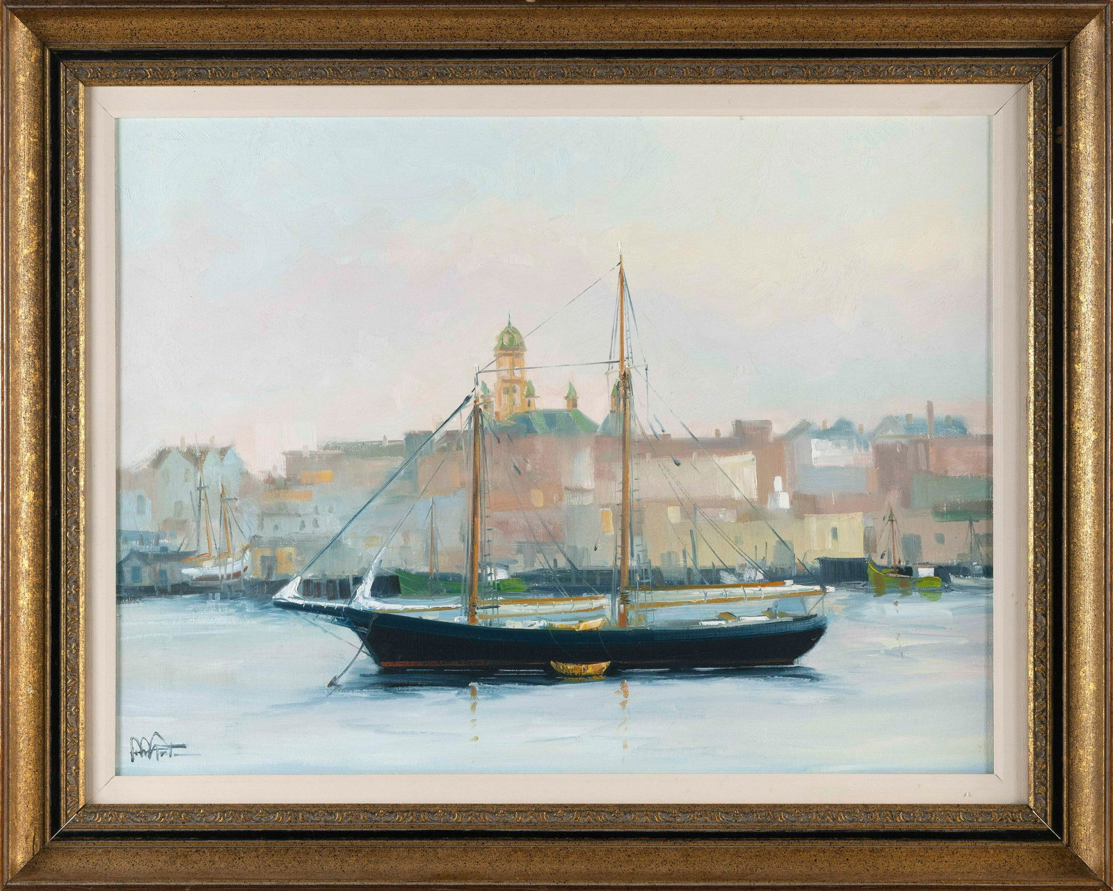 JOHN L. NESTA (Massachusetts, 1945-2017), "Rocky Neck, 1989"., Oil on canvas, 18" x 24". Framed: JOHN L. NESTAMassachusetts, 1945-2017"Rocky Neck, 1989". Signed lower left "John Nesta". Signed, titled and dated verso.Oil on canvas, 18" x 24". Framed 23.5" x 29.5