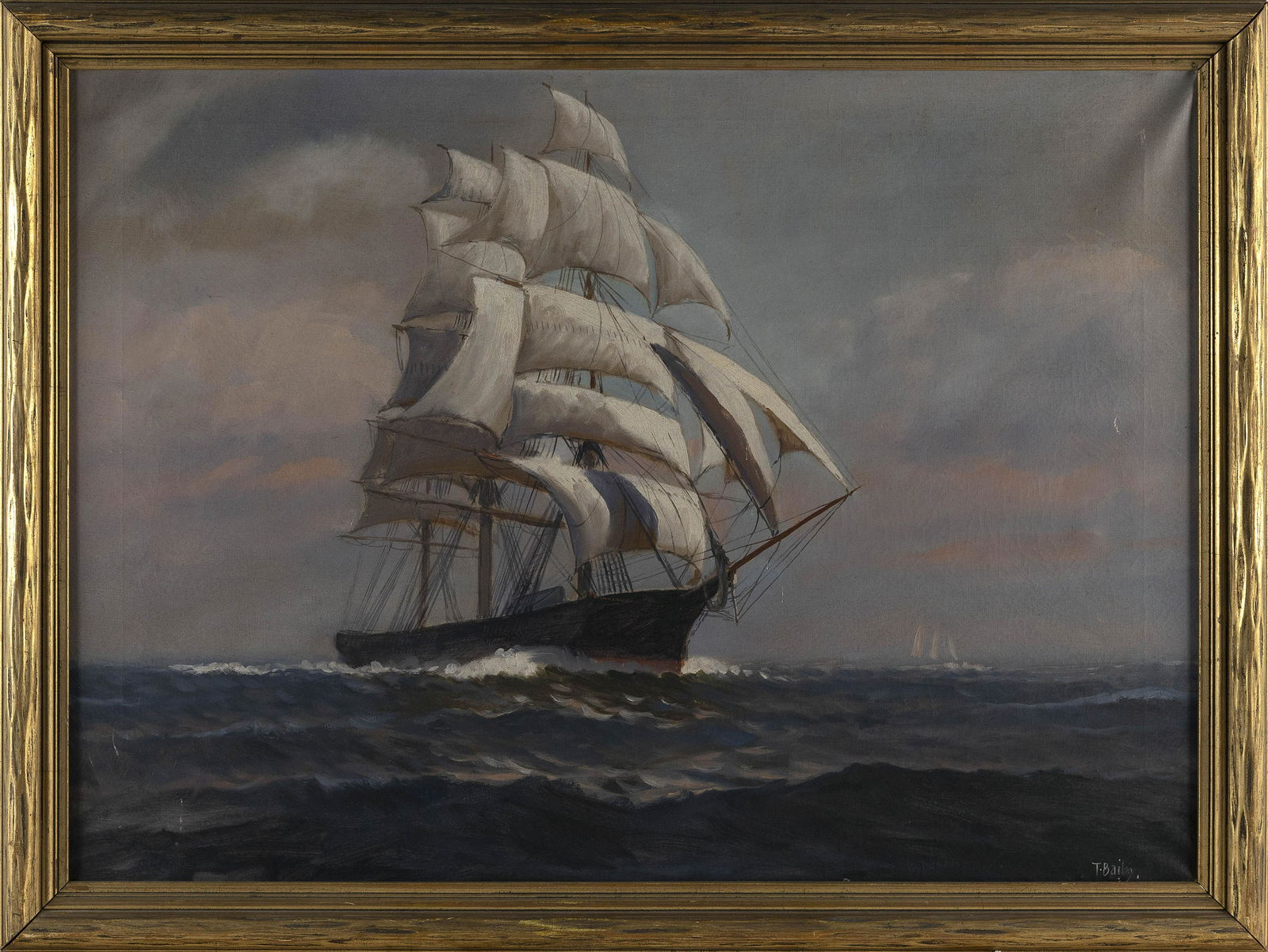 T. BAILEY (America, Late 19th/Early 20th Century), "The Game Cock", Oil on canvas, 23” x (1 of 2)