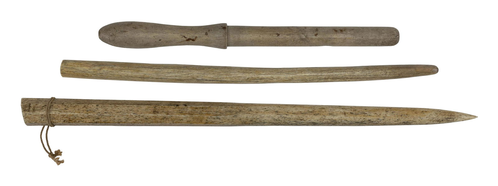 THREE WHALEBONE ITEMS 19th Century Lengths from 16” to 24”. (1 of 1)