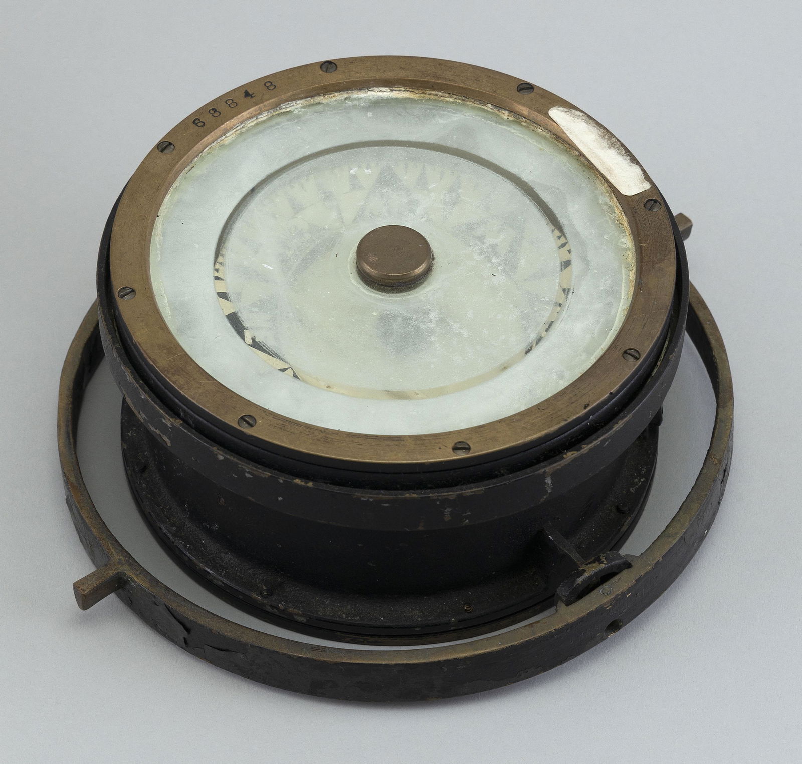 BRASS CASED TELLTALE COMPASS 19th Century Compass face diameter 6”. (1 of 2)