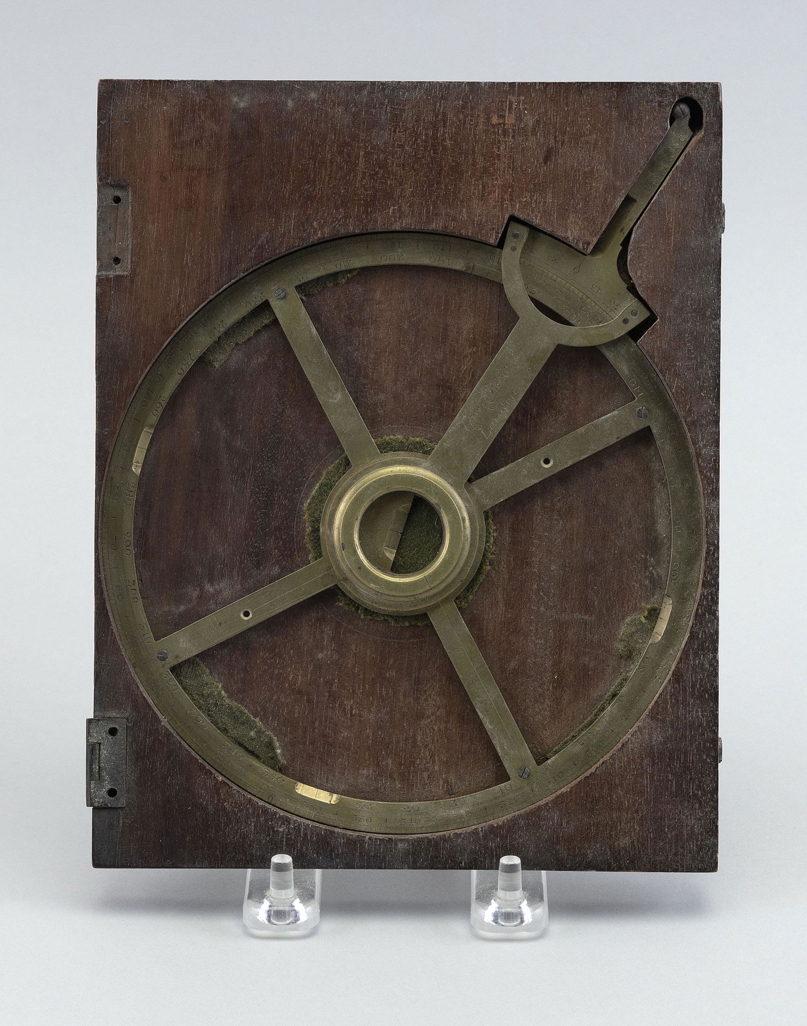 CASED BRASS PLOTTING CIRCLE 19th Century Case 8” x 6.25”. (1 of 1)