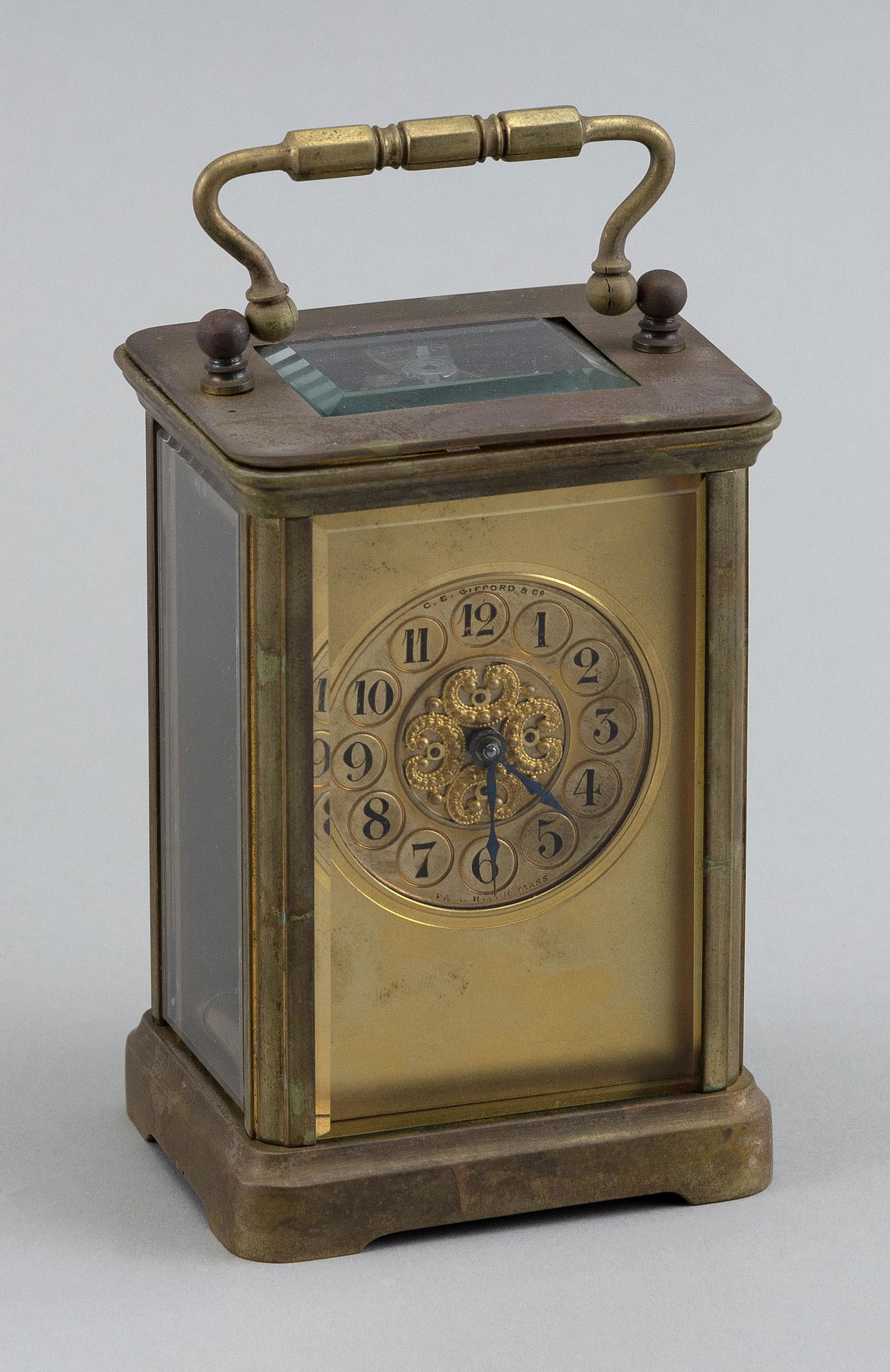 FRENCH-STYLE CARRIAGE CLOCK Early 20th Century Height 4.5”. (1 of 2)