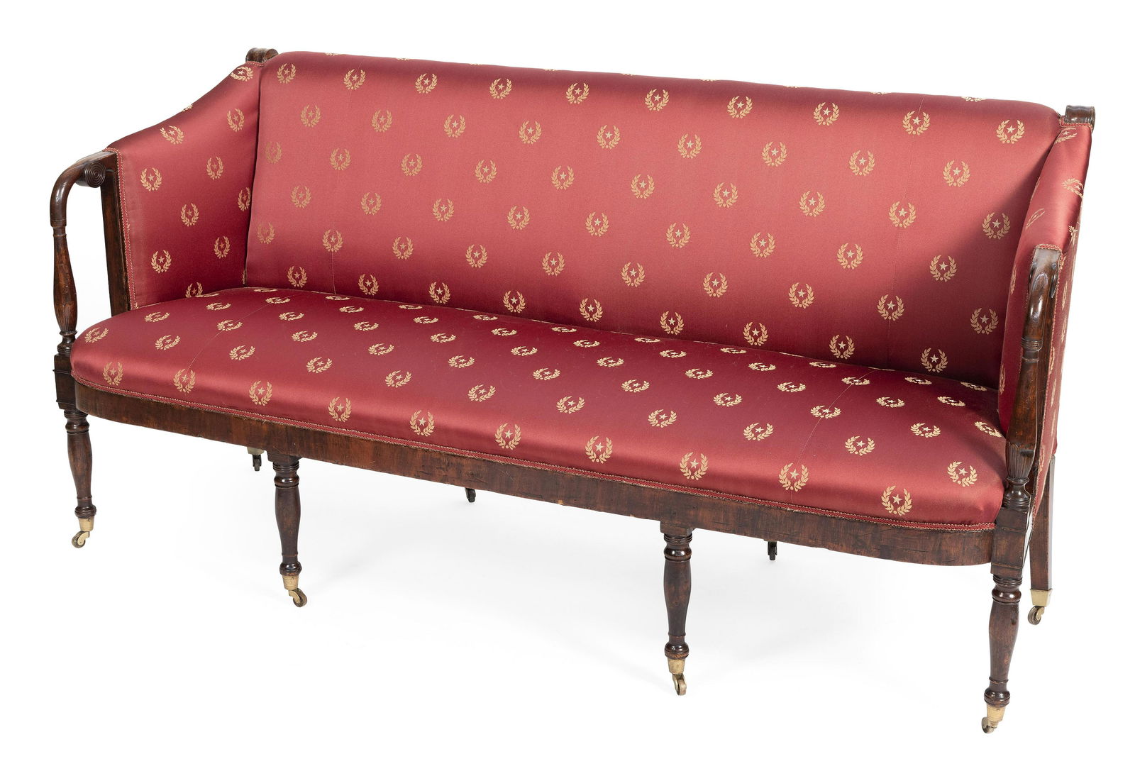 SHERATON SOFA New York, Circa 1810 Back height 38.5”. Seat height 20”. Seat depth (1 of 1)