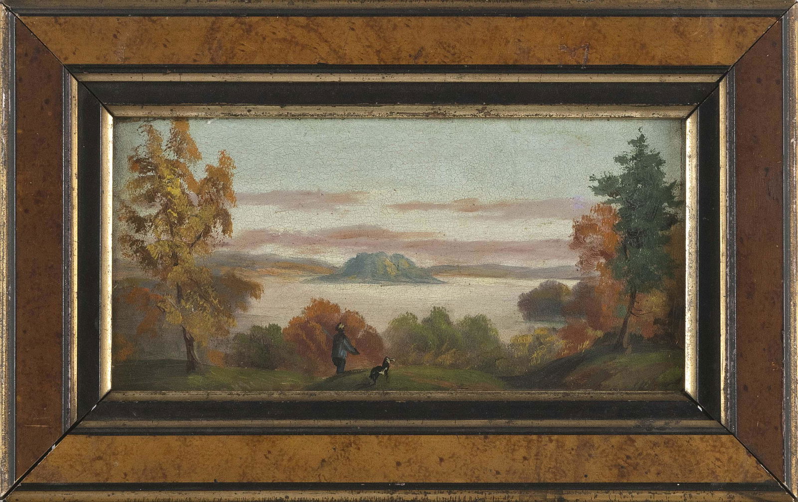 HUDSON RIVER SCHOOL (19th Century,), View of Bannerman’s Island., Oil on board, 4” x (1 of 2)