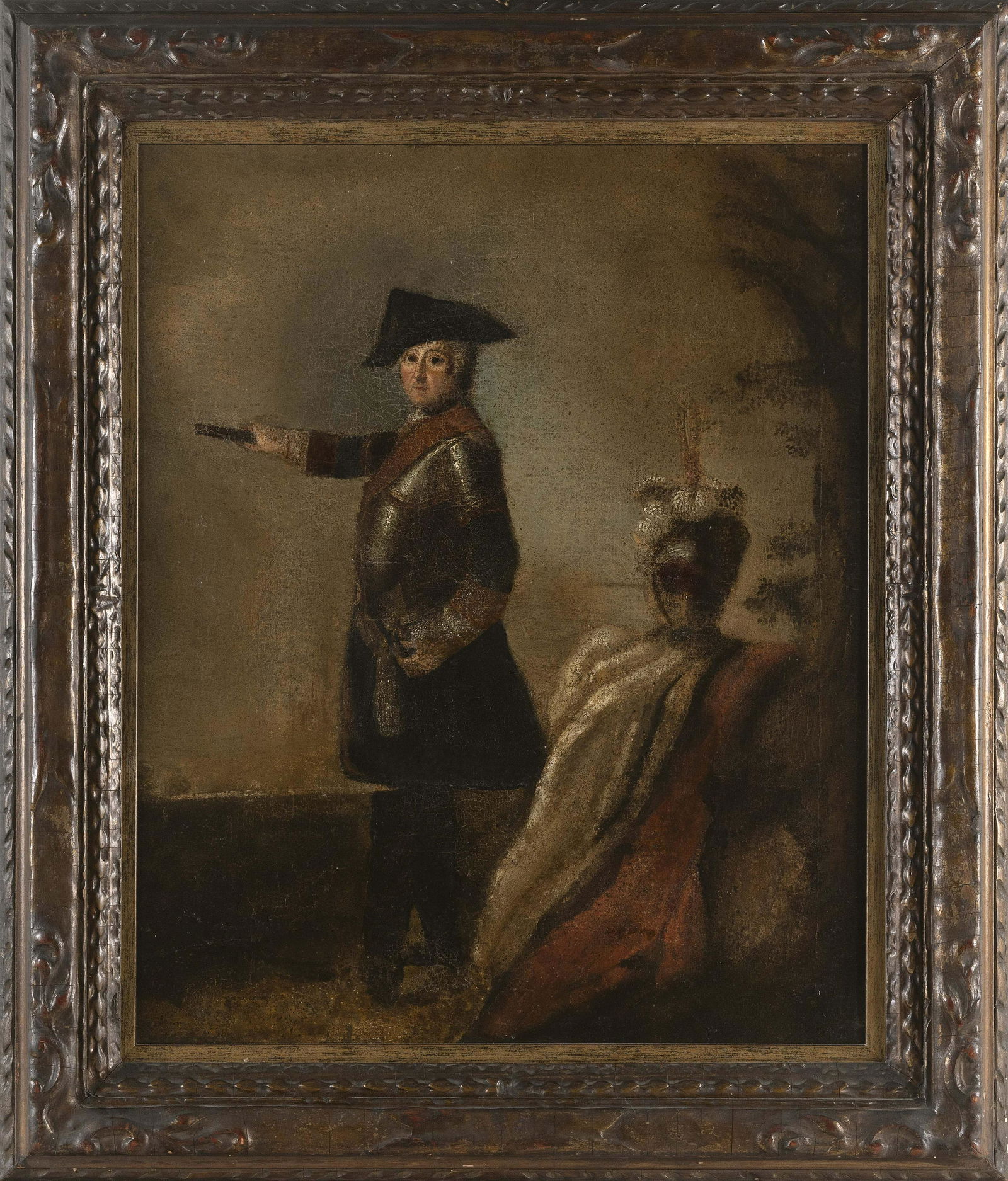 EUROPEAN SCHOOL (Late 18th/Early 19th Century,), Portrait of an officer wearing a tricorne hat and (1 of 2)