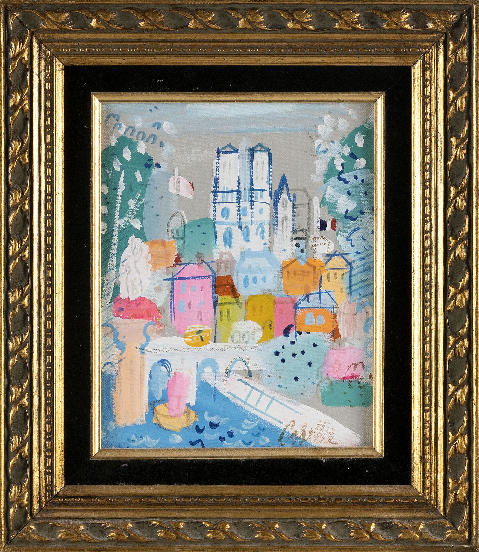 CHARLES COBELLE (Connecticut/France, 1902-1998), “Paris”., Oil on canvas, 8” x (1 of 2)