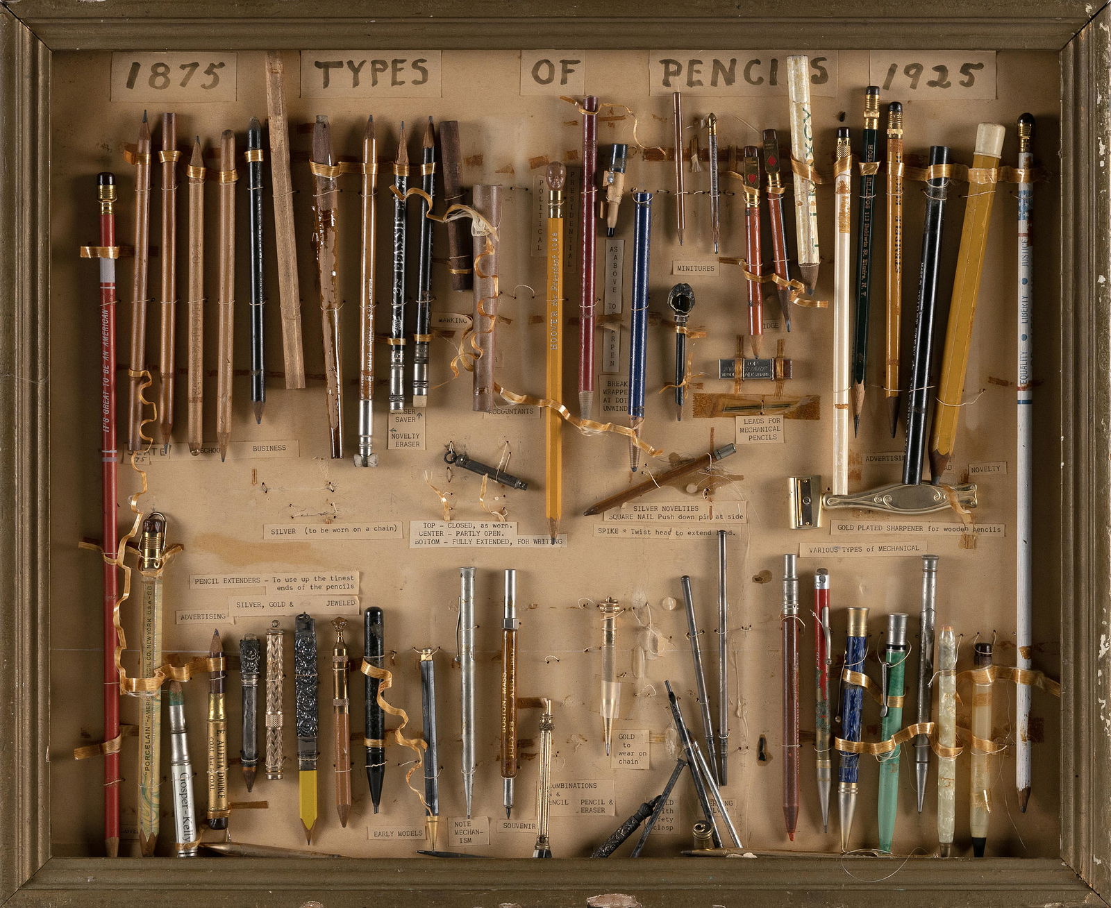 DIORAMA “TYPES OF PENCILS 1875-1925” Late 19th/Early 20th Century 18.25” x (1 of 2)