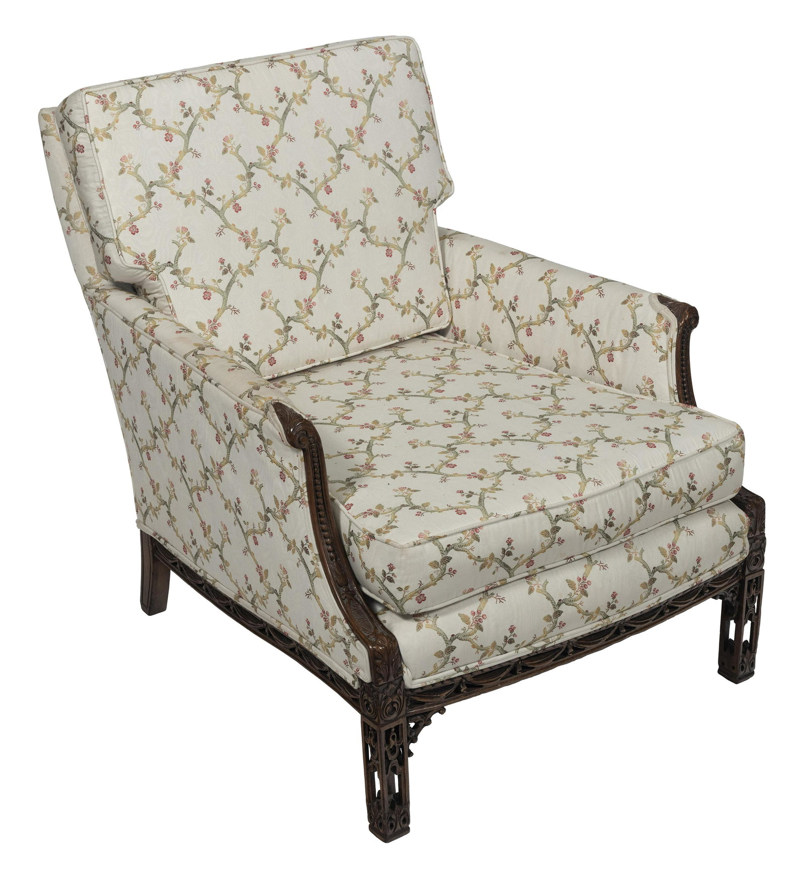 CHINESE CHIPPENDALE ARMCHAIR Late 19th Century Back height 31”. Seat height 17”. (1 of 1)