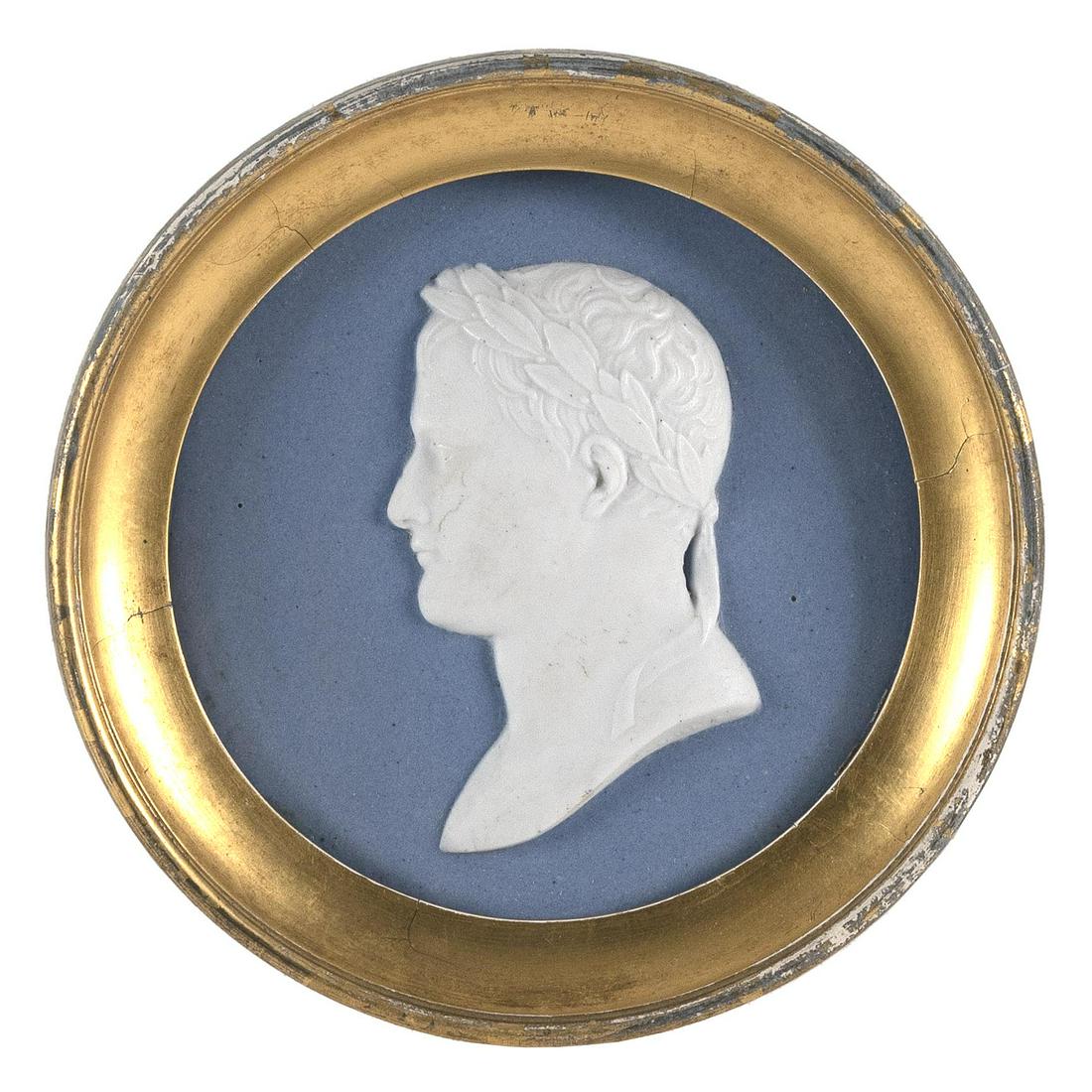 SEVRES PORCELAIN PLAQUE OF A CLASSICAL SILHOUETTE 19th Century Diameter 5”. (1 of 2)