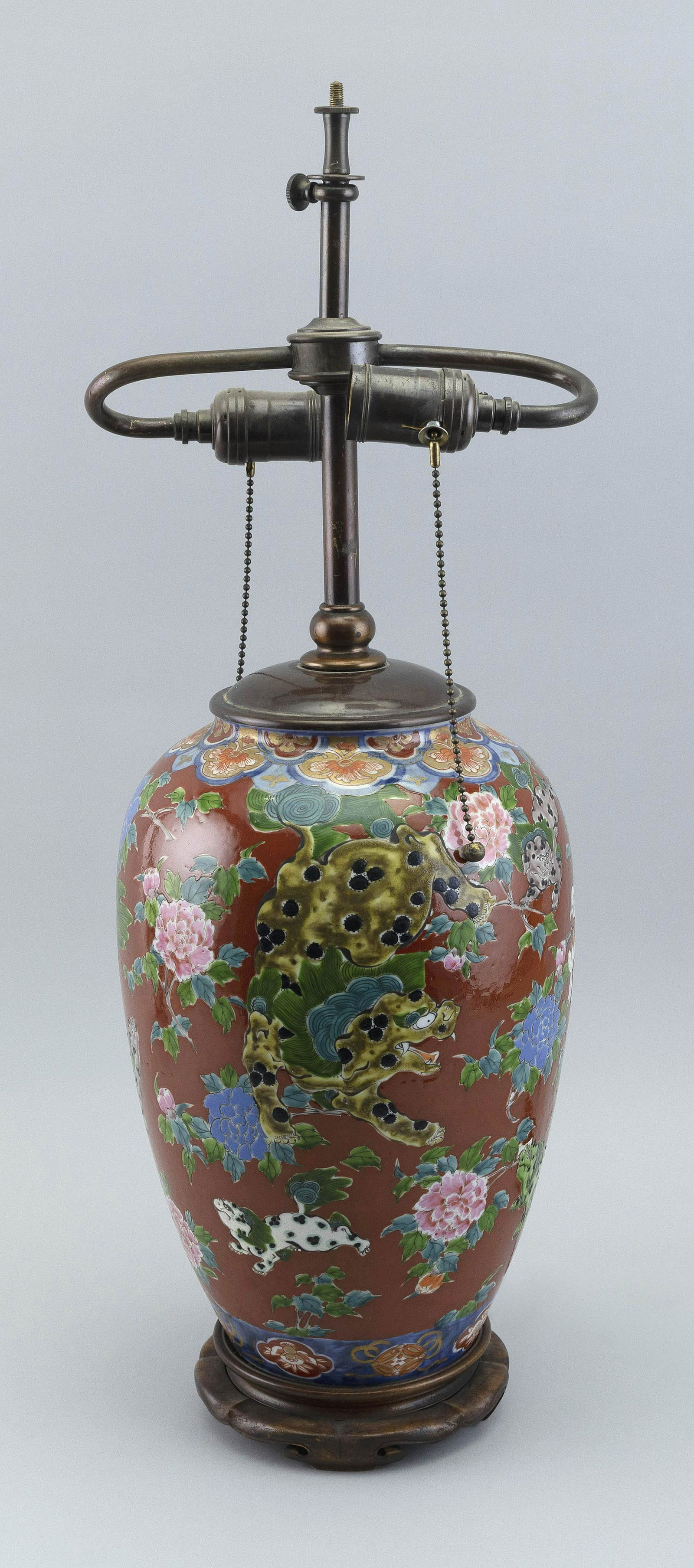 JAPANESE PORCELAIN VASE 20th Century Vase height 13”. Lamp height 24”. (1 of 2)