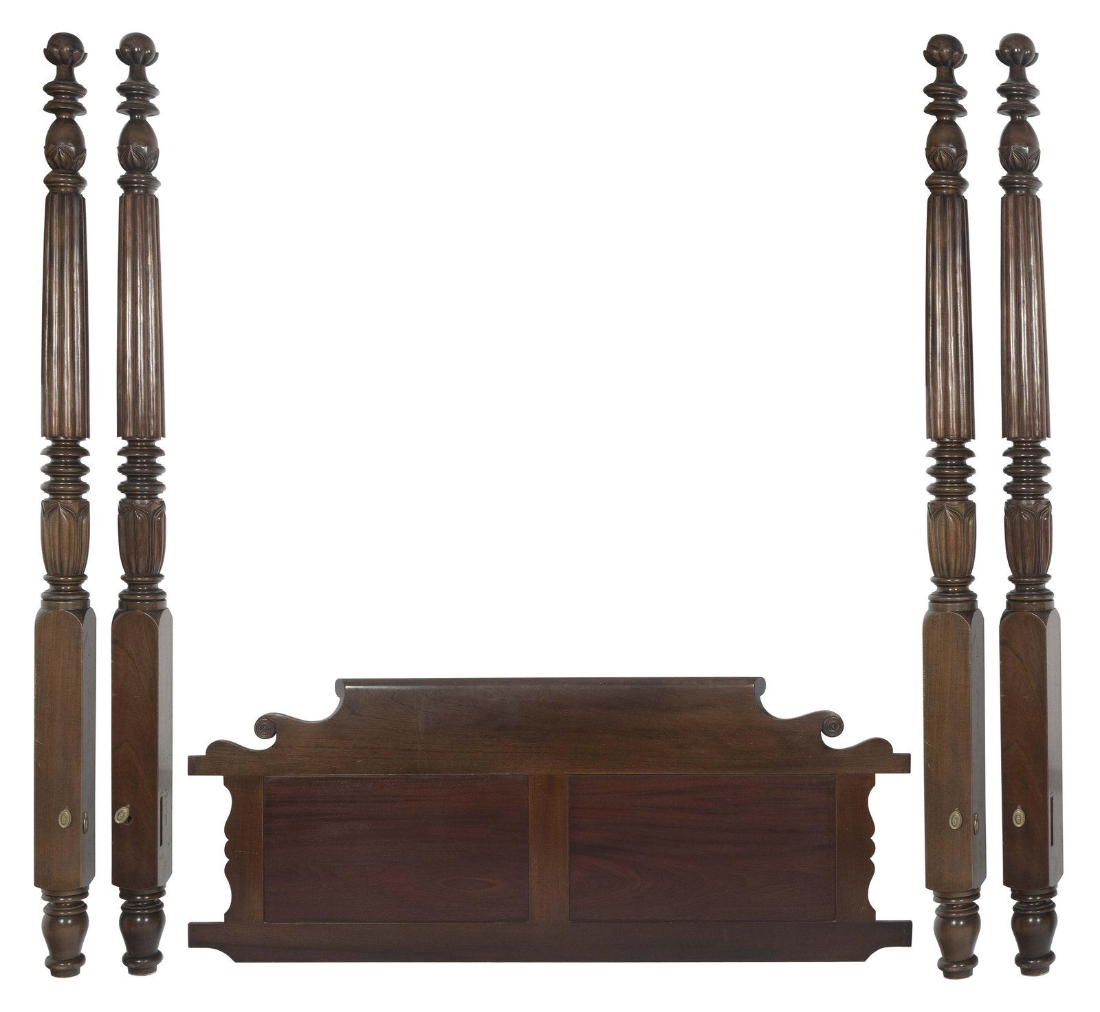 LEONARD FOUR-POST KING-SIZE BED 19th/20th Century Height of post 94”. (1 of 3)