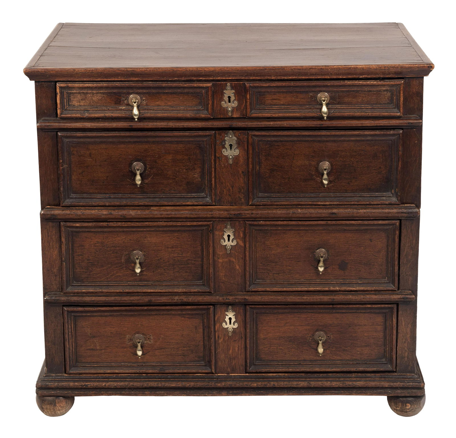 WILLIAM AND MARY TWO-PART CHEST 18th Century Height 36.5”. Width 38.5”. Depth 22.5” (1 of 1)