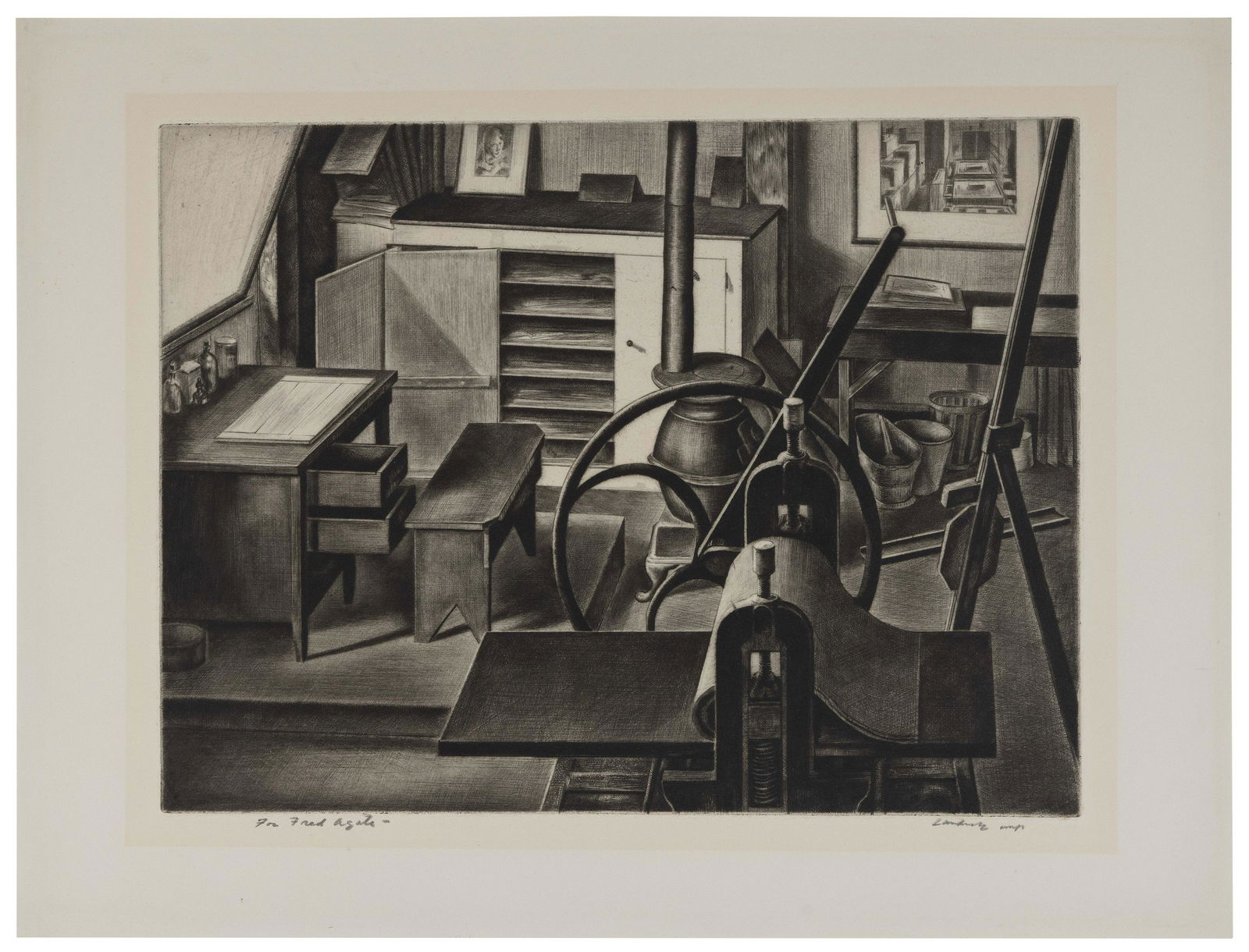 ARMIN LANDECK (New York/Connecticut/Wisconsin, 1905-1984), “Studio Interior No. 1”, (1 of 1)