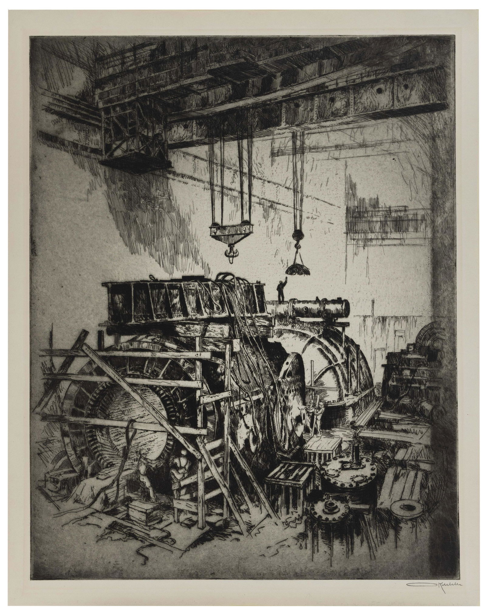 OTTO AUGUST KUHLER (New Mexico/Colorado, 1894-1977), “Turbine Construction”, 1929., (1 of 1)