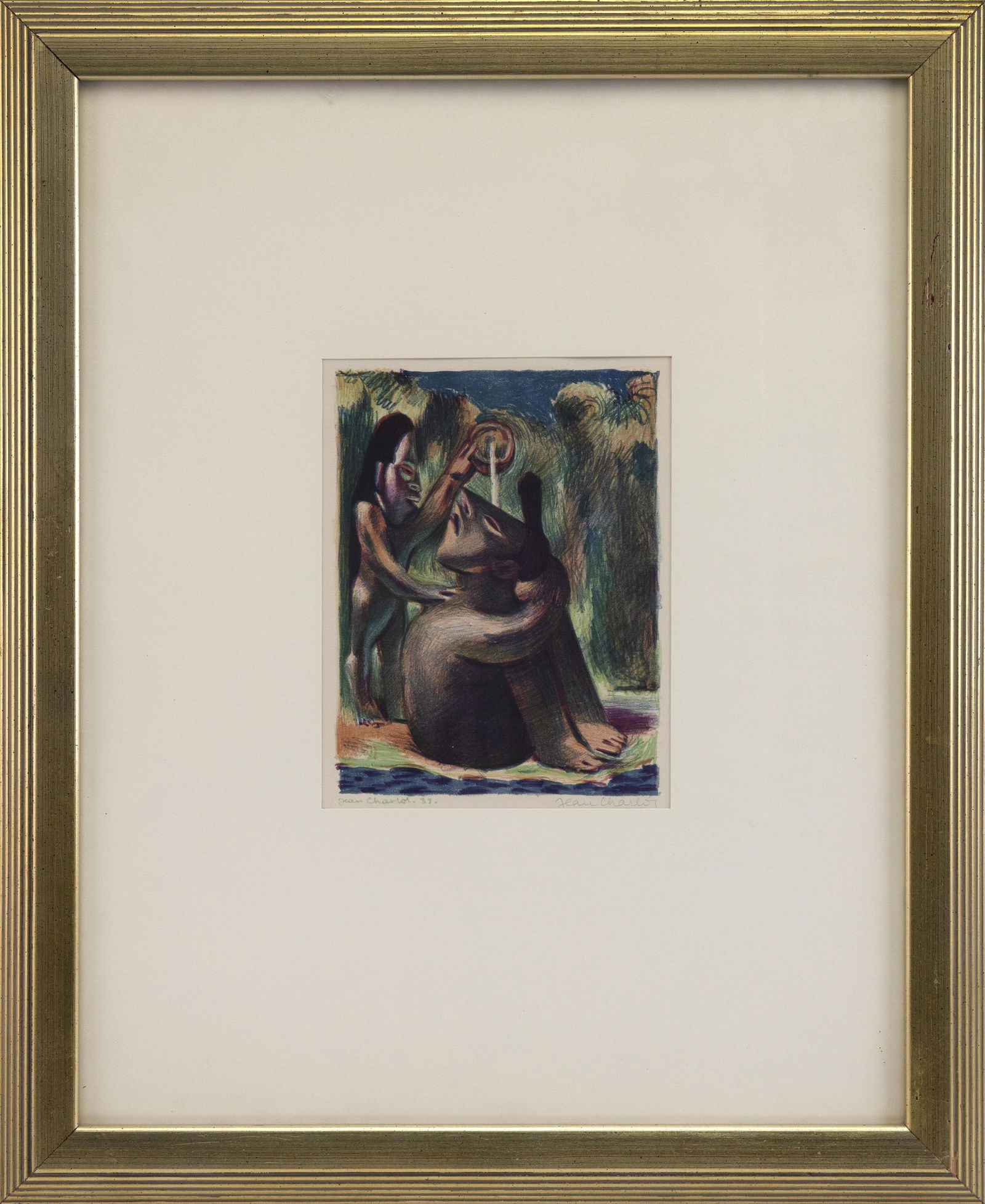 JEAN CHARLOT (Hawaii/California/Mexico, 1898-1979), “Bathers”, 1933., Color lithograph, (1 of 2)