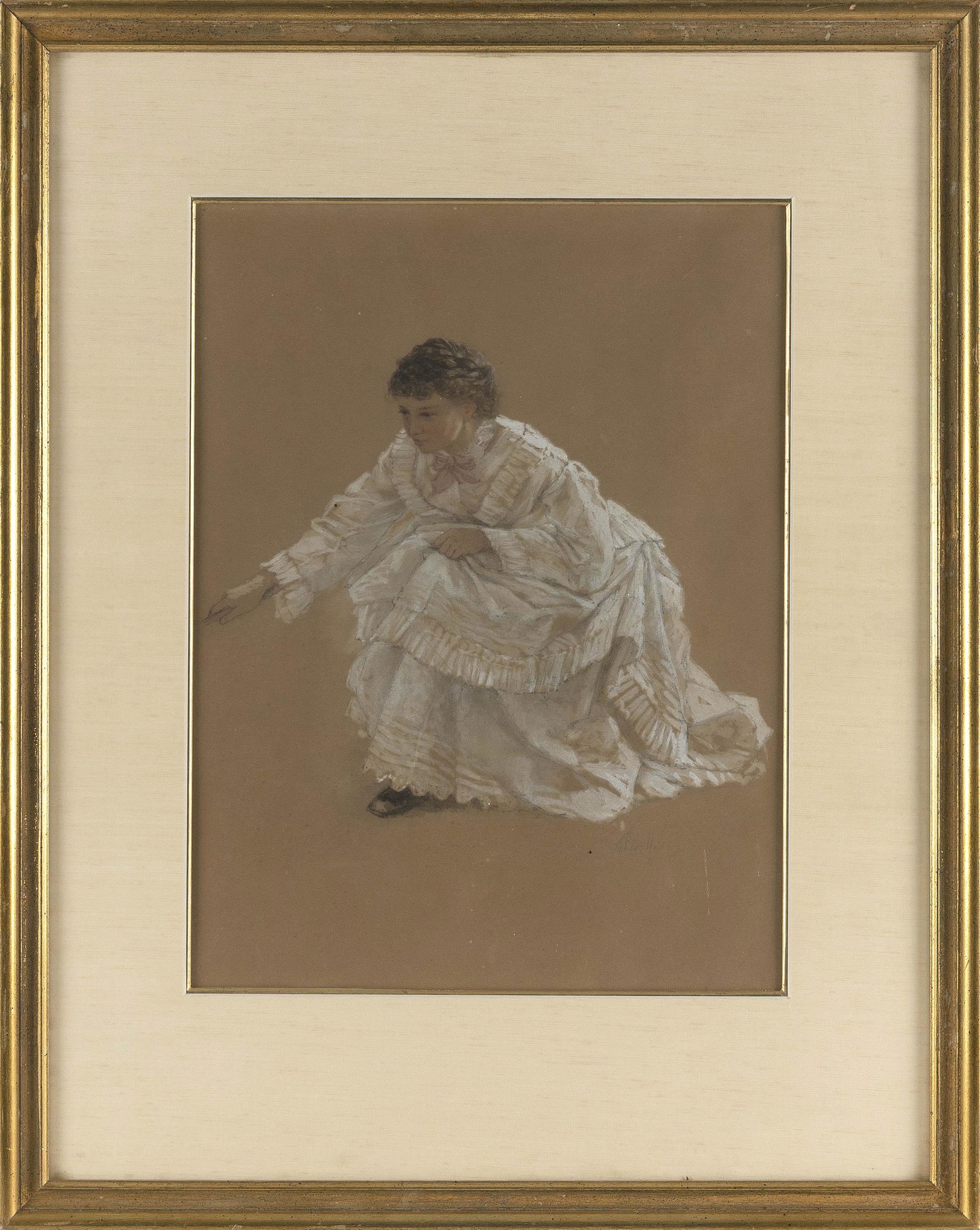 ALBERT FITCH BELLOWS (New York/Massachusetts, 1829-1883), Study for "Safely Landed"., Gouache and (1 of 2)