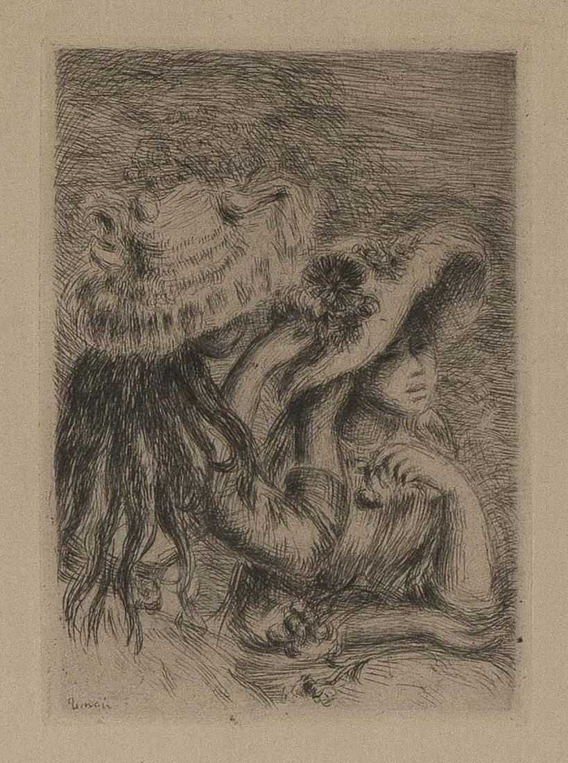 PIERRE AUGUSTE RENOIR (France, 1841-1919), Le Chapeau Épinglé (3e planche), 1894., Etching (1 of 3)