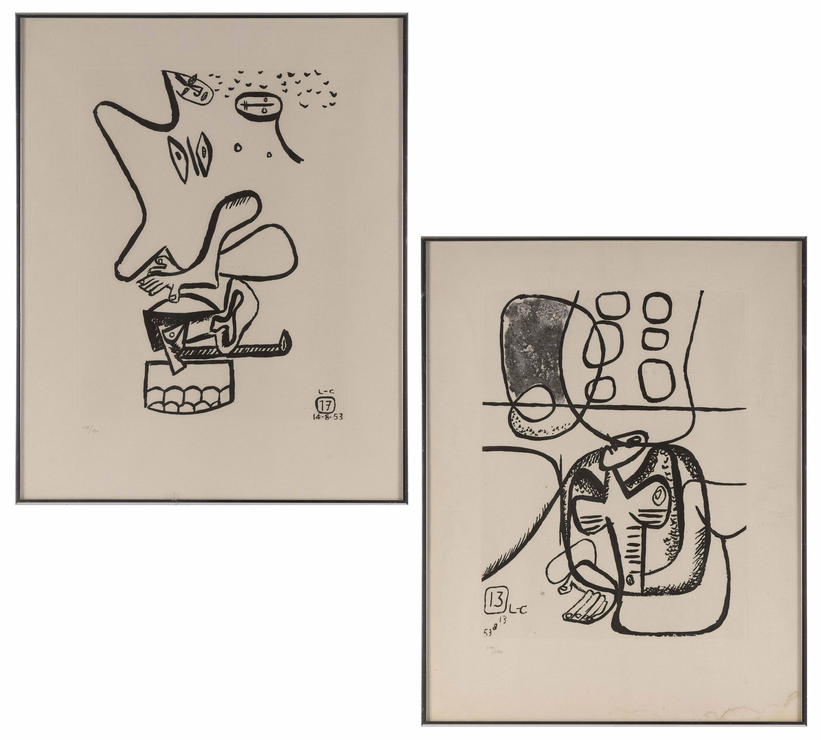 CHARLES-EDOUARD JEANNERET LE CORBUSIER (Switzerland/France, 1887-1965), Two prints:, Etching and (1 of 5)