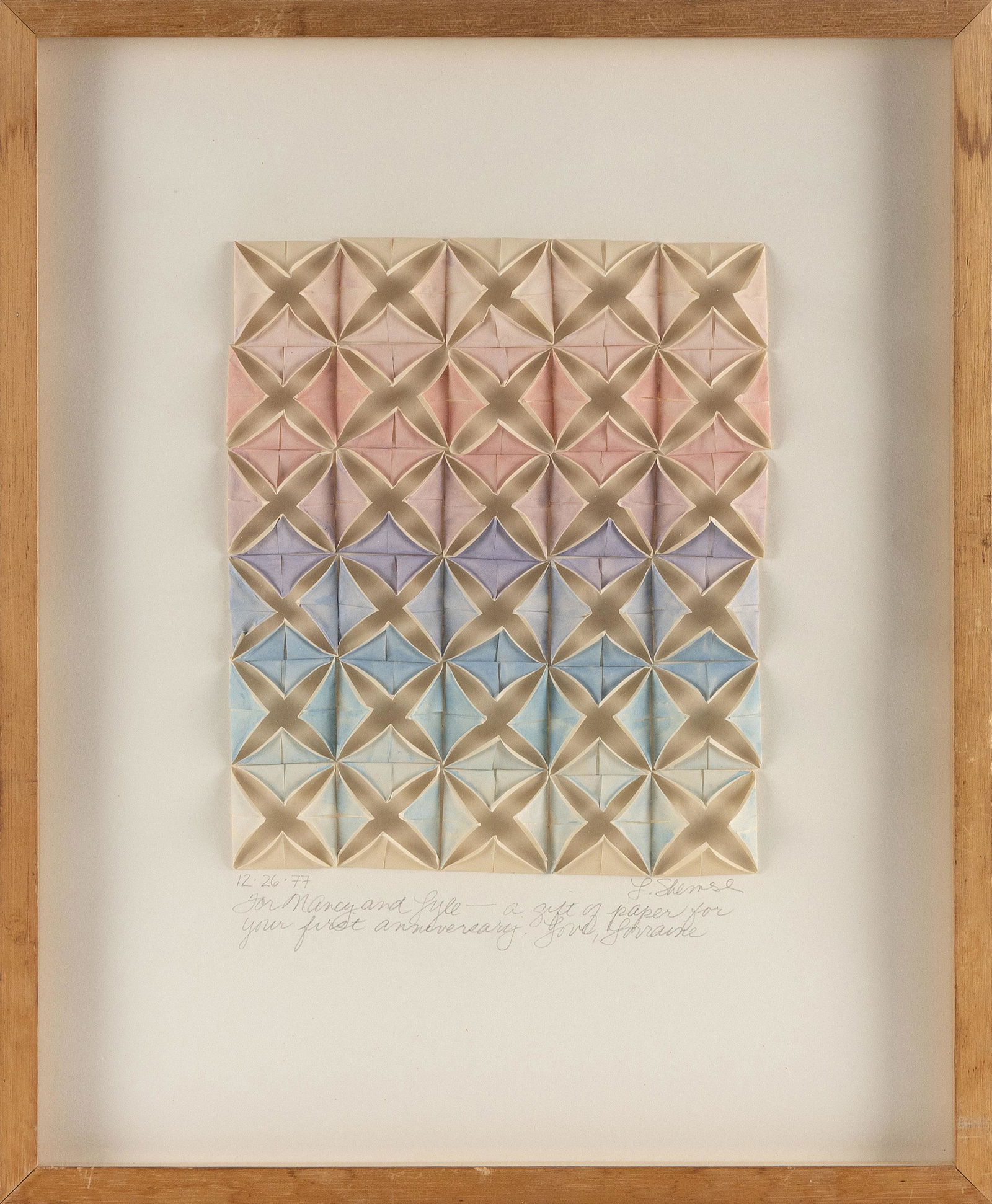 LORRAINE SHEMESH (New York, 1949-), Abstract paper construction, 1977., Paper construction with (1 of 2)