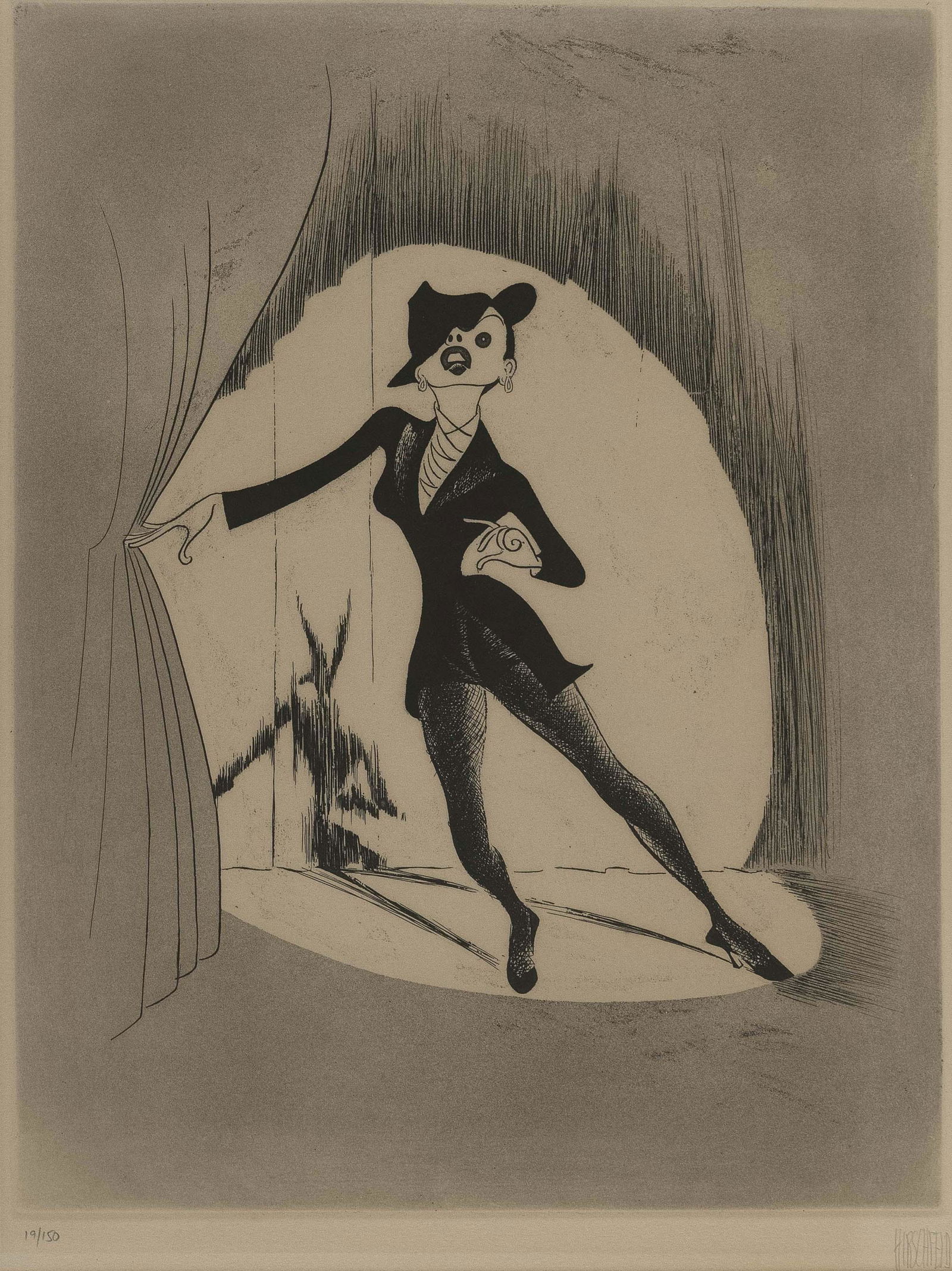 ALBERT HIRSCHFELD (America, 1903-2003), Judy - All Star Variety - Garland., Etching and aquatint, (1 of 3)