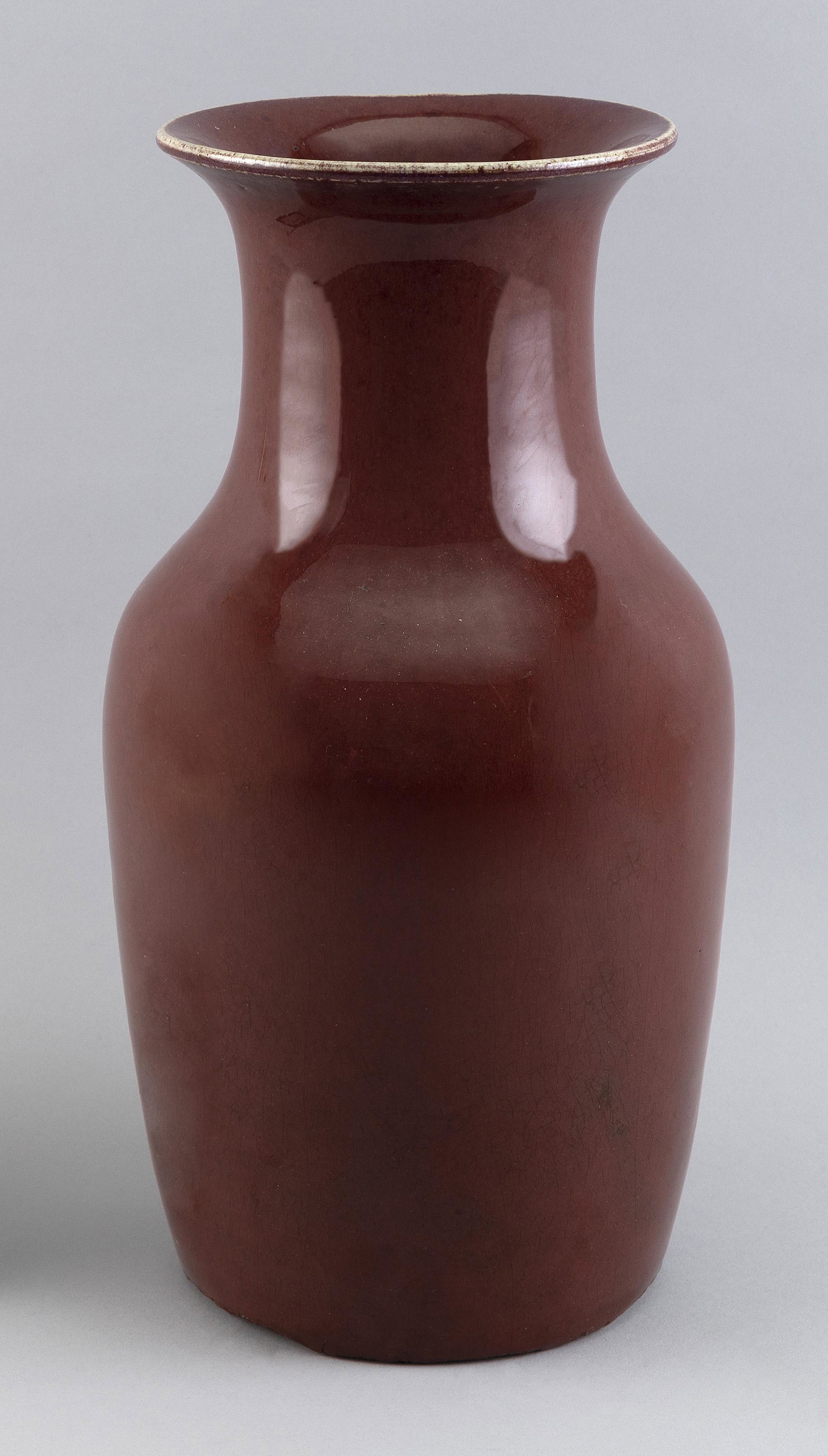 CHINESE SANG DE BOEUF PORCELAIN BALUSTER VASE 19th Century Height 14.75î. (1 of 8)