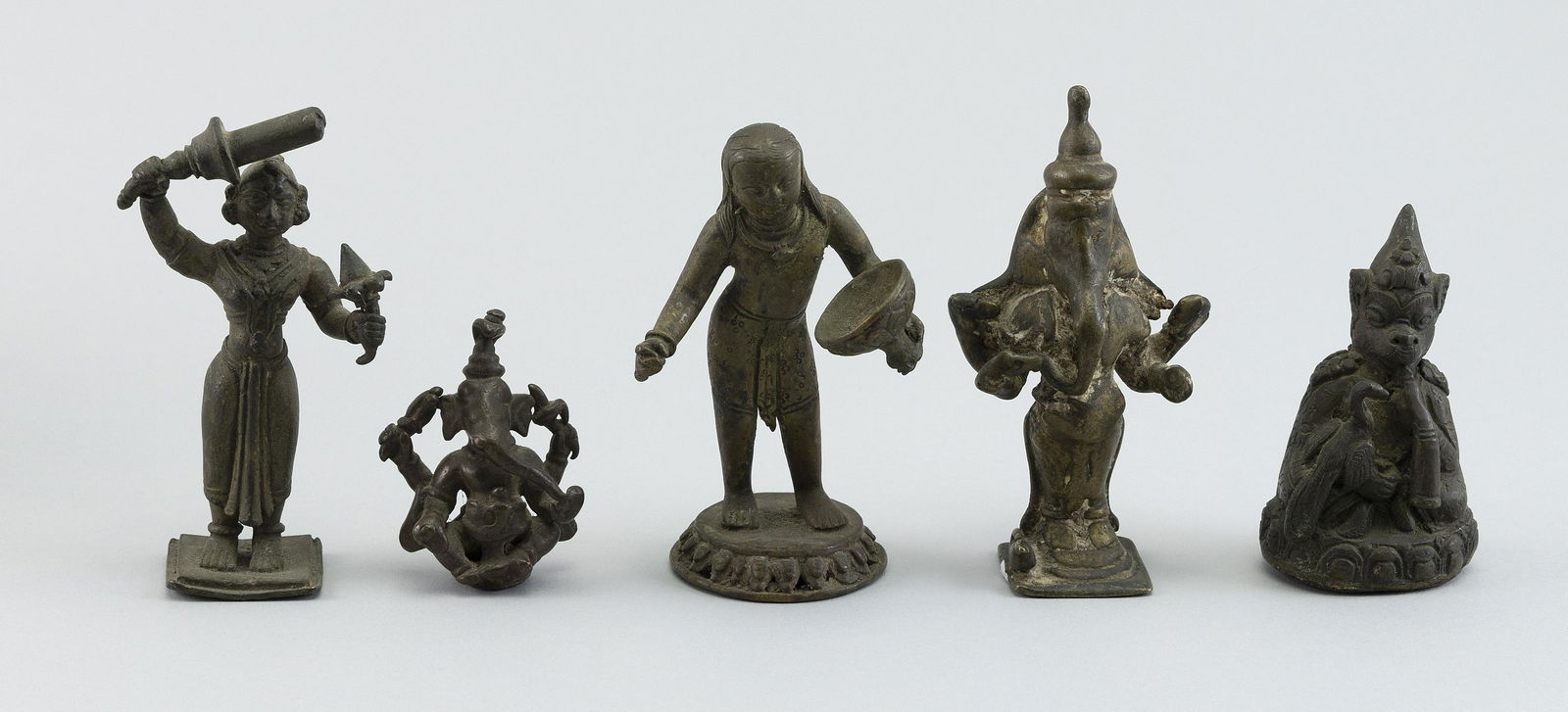 FIVE CHINESE BRONZE FIGURES 19th Century and Earlier (1 of 2)