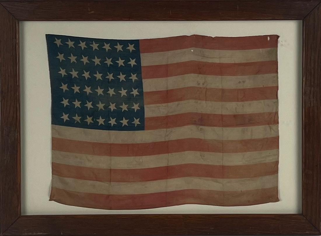 FORTY-TWO STAR AMERICAN FLAG Circa 1889 Flag approx. 12î x 16î. Framed 16.5î x (1 of 4)