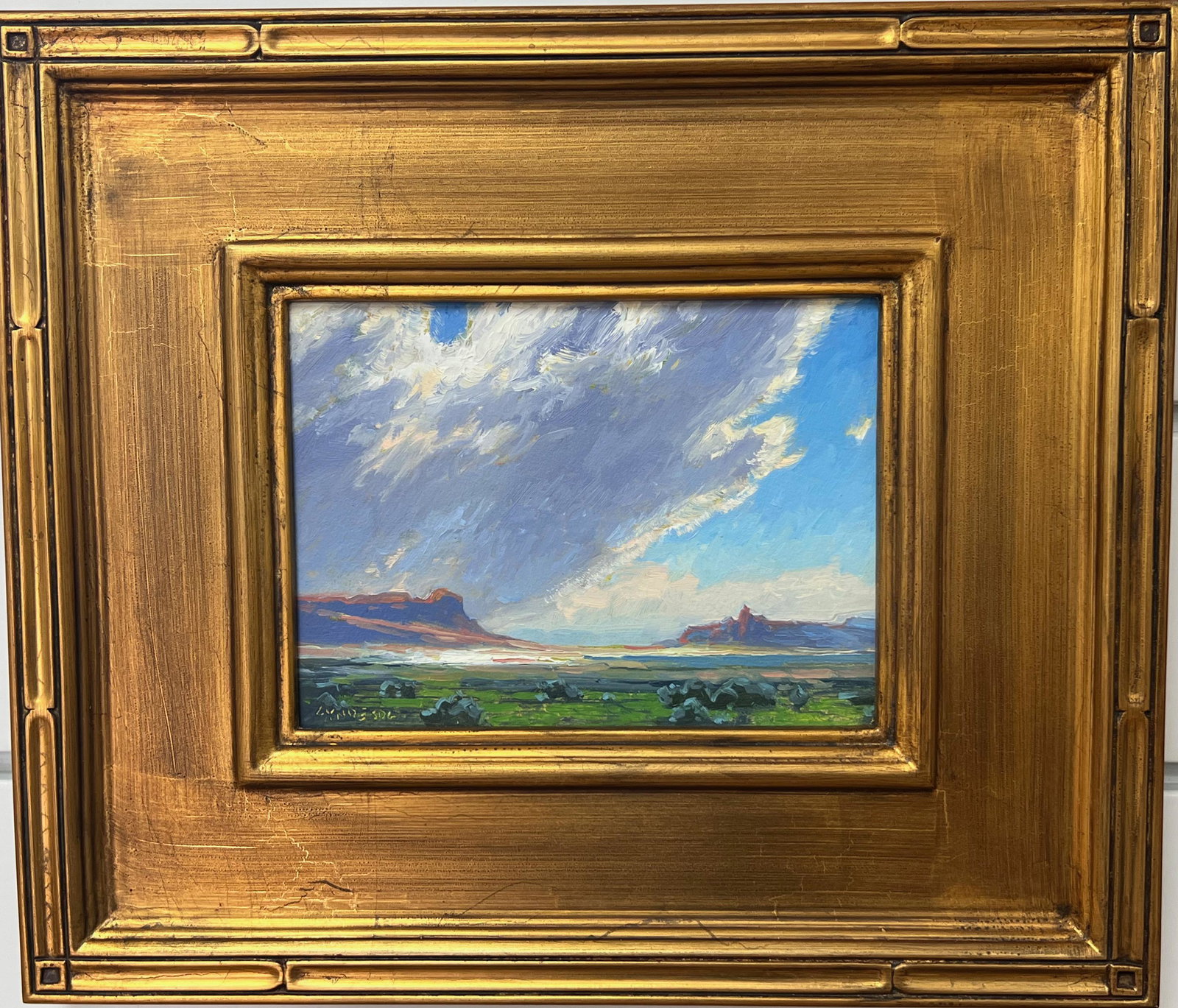 TAYLOR J. LYNDE (Montana, 1970-), ìUtah Driveî, a canyon landscape., Oil on artist board, (1 of 3)