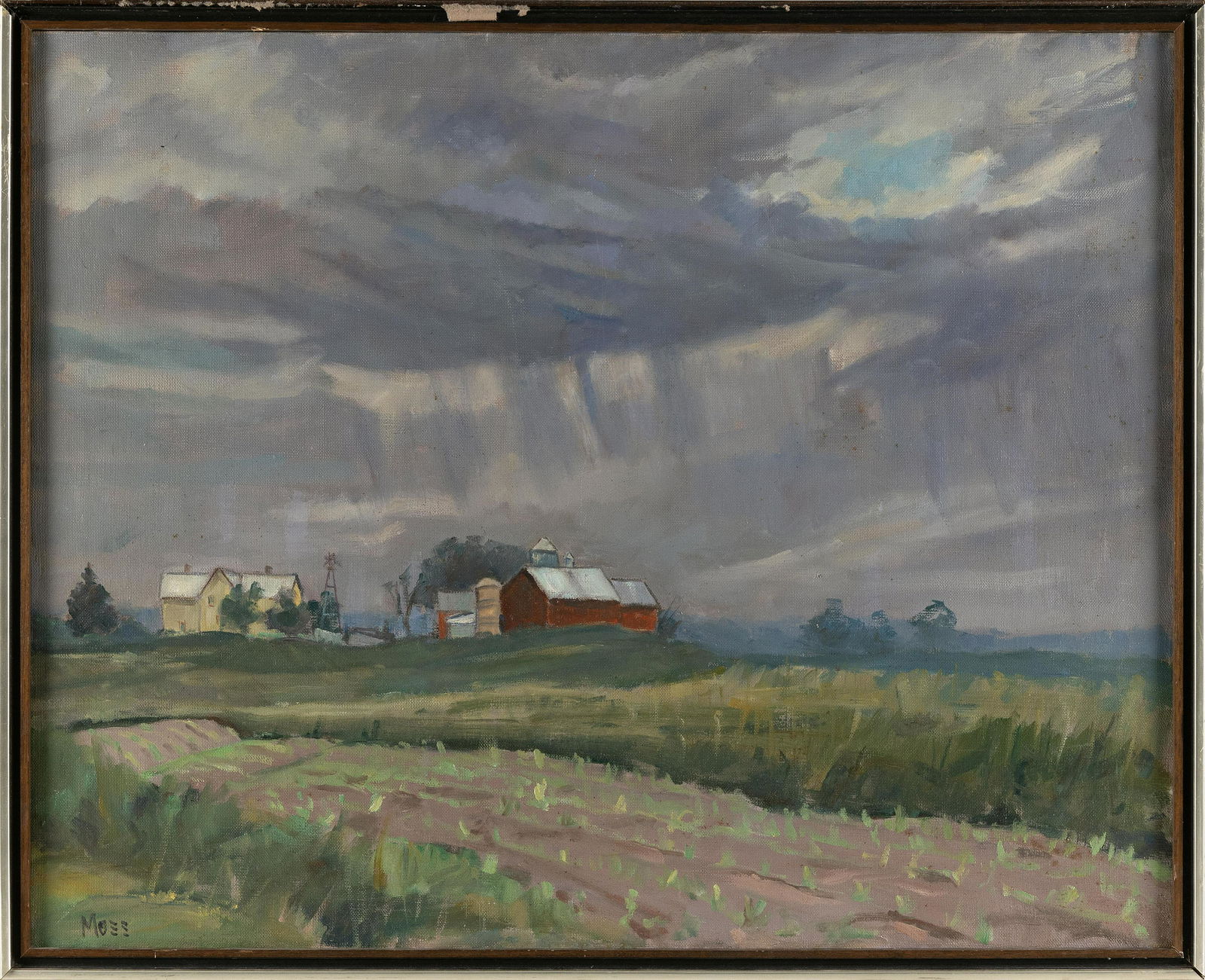 MAURICE J. MOSS (New York, 20th Century), "A June Shower in Wisconsin", circa 1965., Oil on canvas, (1 of 2)
