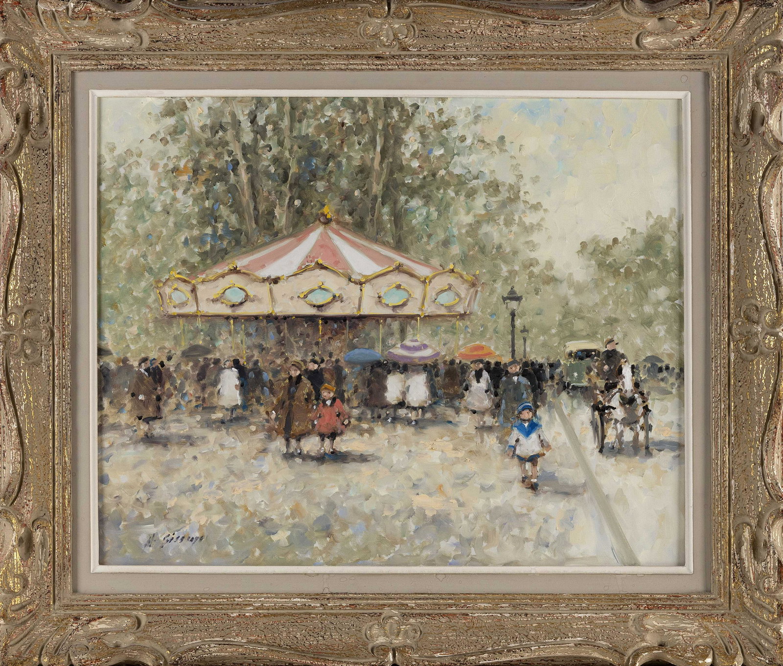 ANDRE (GITTELSON) GISSON (New York/Connecticut/France, 1921-2003), Figures and horse-drawn carriages (1 of 2)