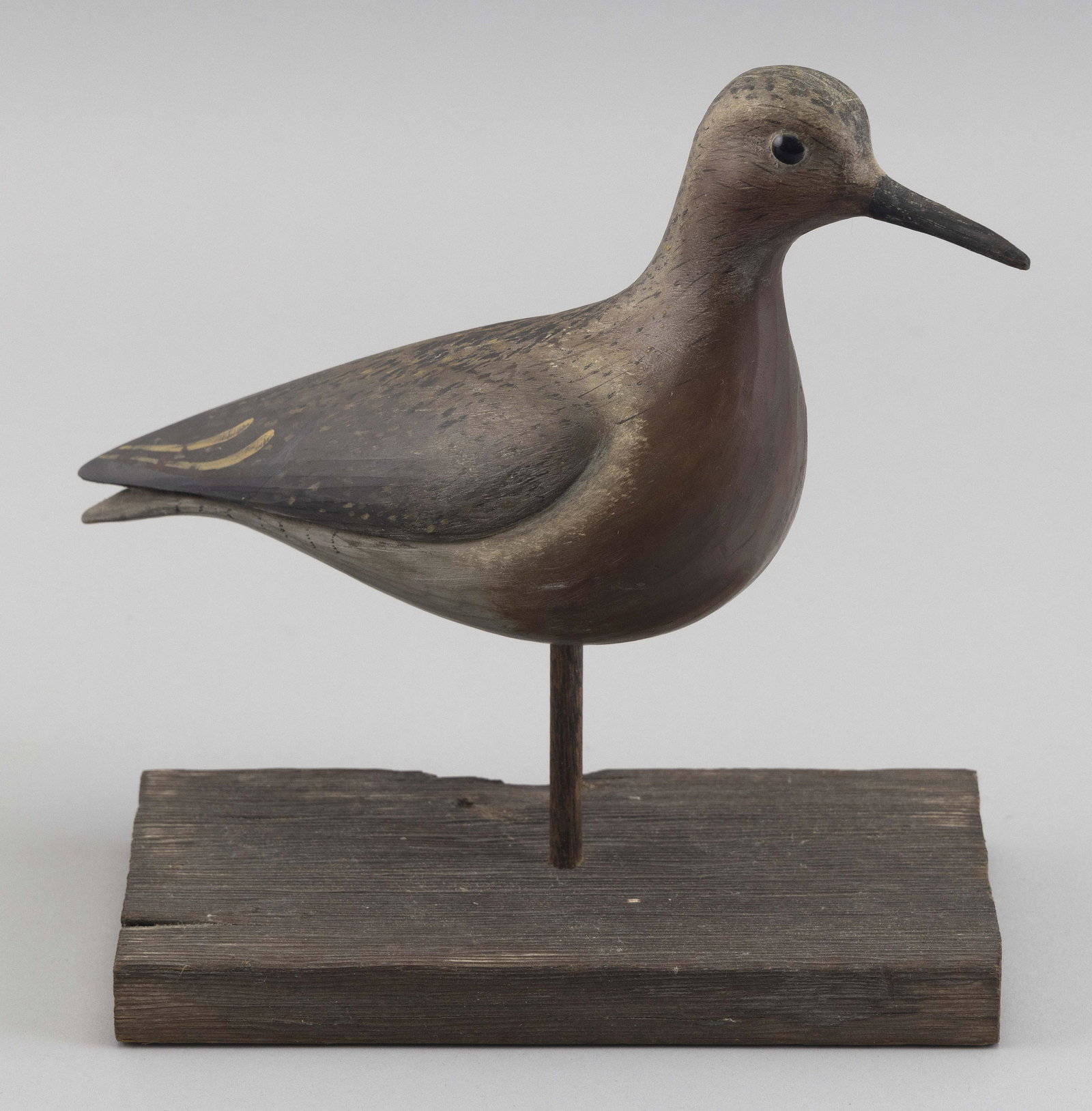 WILLIAM GIBIAN ROBIN SNIPE CARVING Onancock, Virginia, 20th Century Length 9î. (1 of 2)