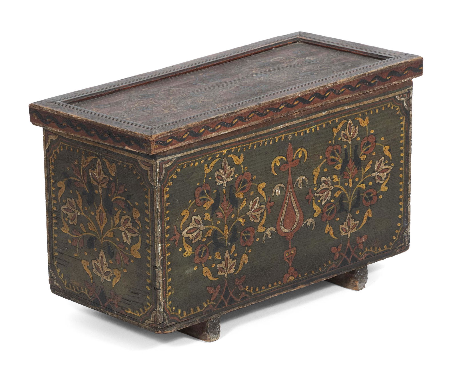 FOLK ART PAINT-DECORATED BOX 19th Century Height 30î. Width 20.5î. Depth 10î. (1 of 1)