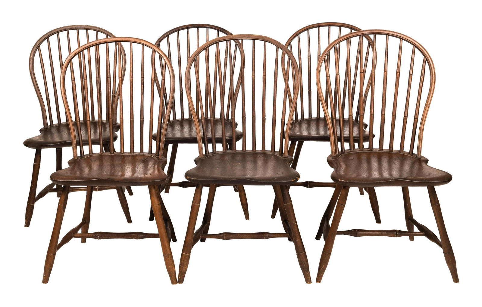 SET OF SIX WINDSOR BOWBACK SIDE CHAIRS 19th Century Back heights 38î. Seat heights 18î. (1 of 1)