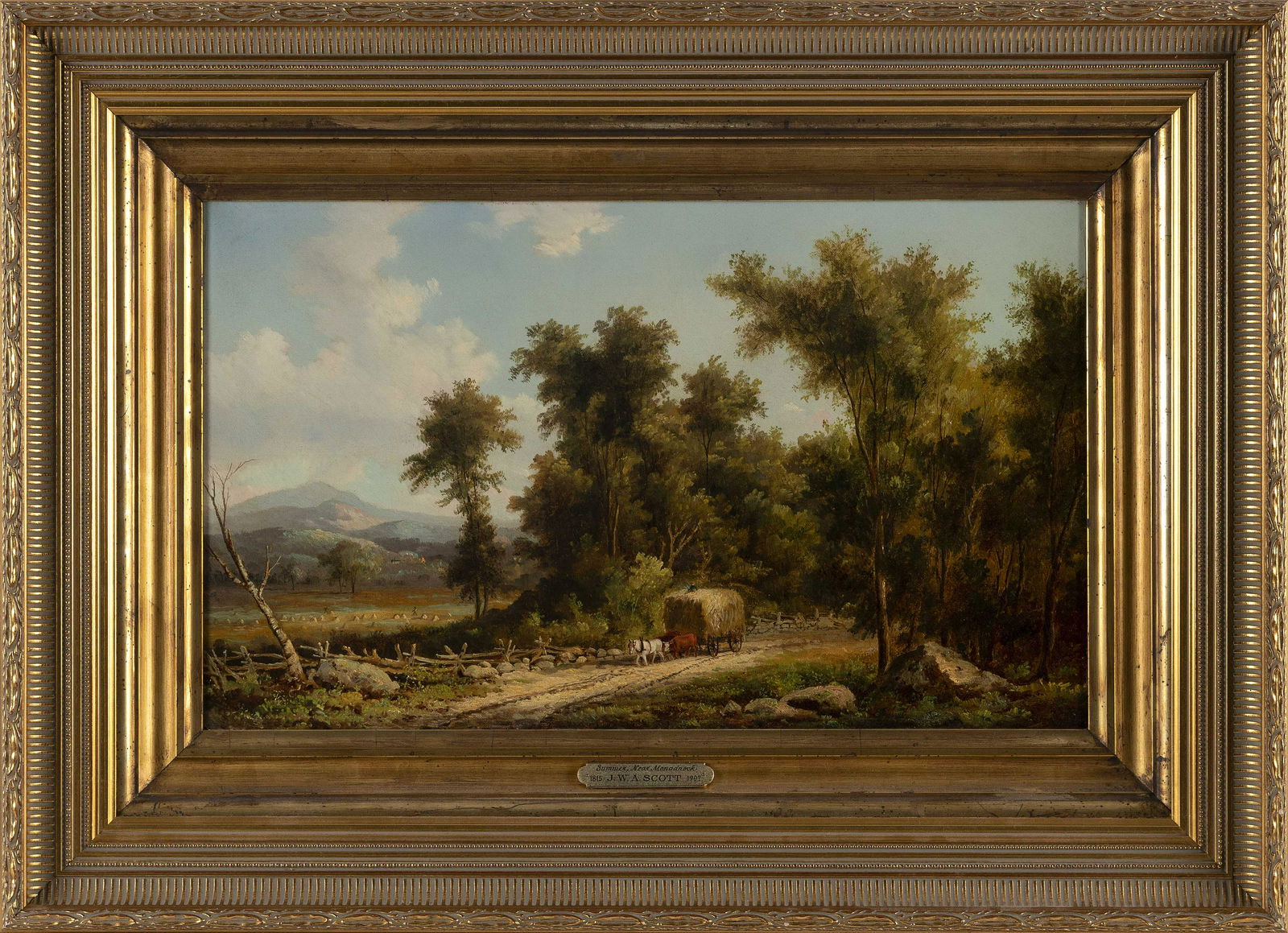 JOHN WHITE ALLEN SCOTT (Massachusetts, 1815-1907), ìSummer, Near Monadnockî., Oil on: JOHN WHITE ALLEN SCOTTMassachusetts, 1815-1907ìSummer, Near Monadnockî. Unsigned.Oil on canvas, 15.5î x 23.5î. Framed 20.5î x 28.5î. Provenance:Vose Galleries, Boston.