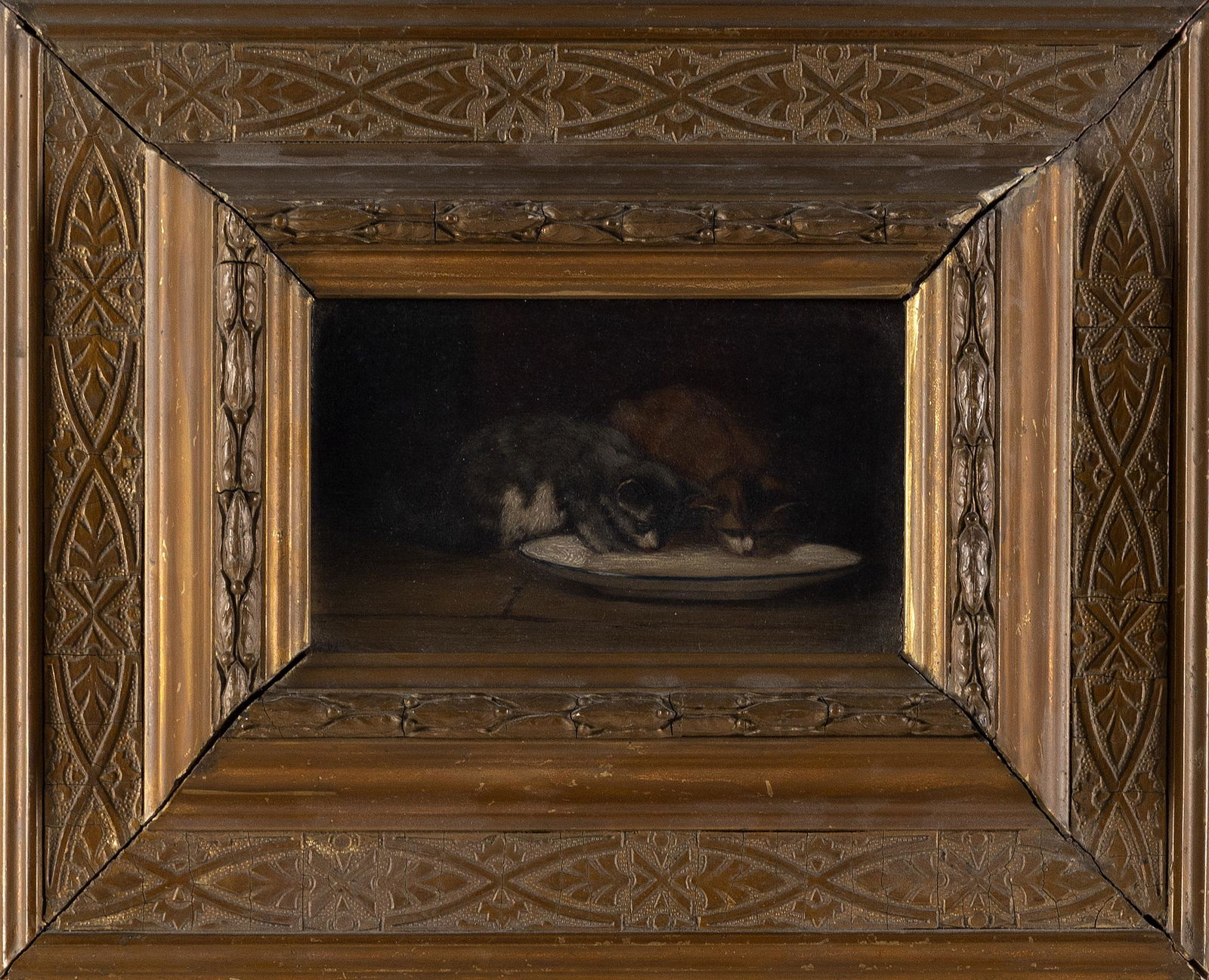 ATTRIBUTED TO HARRY HUMPHREY MOORE (New York/California/France, 1844-1926), Cats drinking from a (1 of 2)