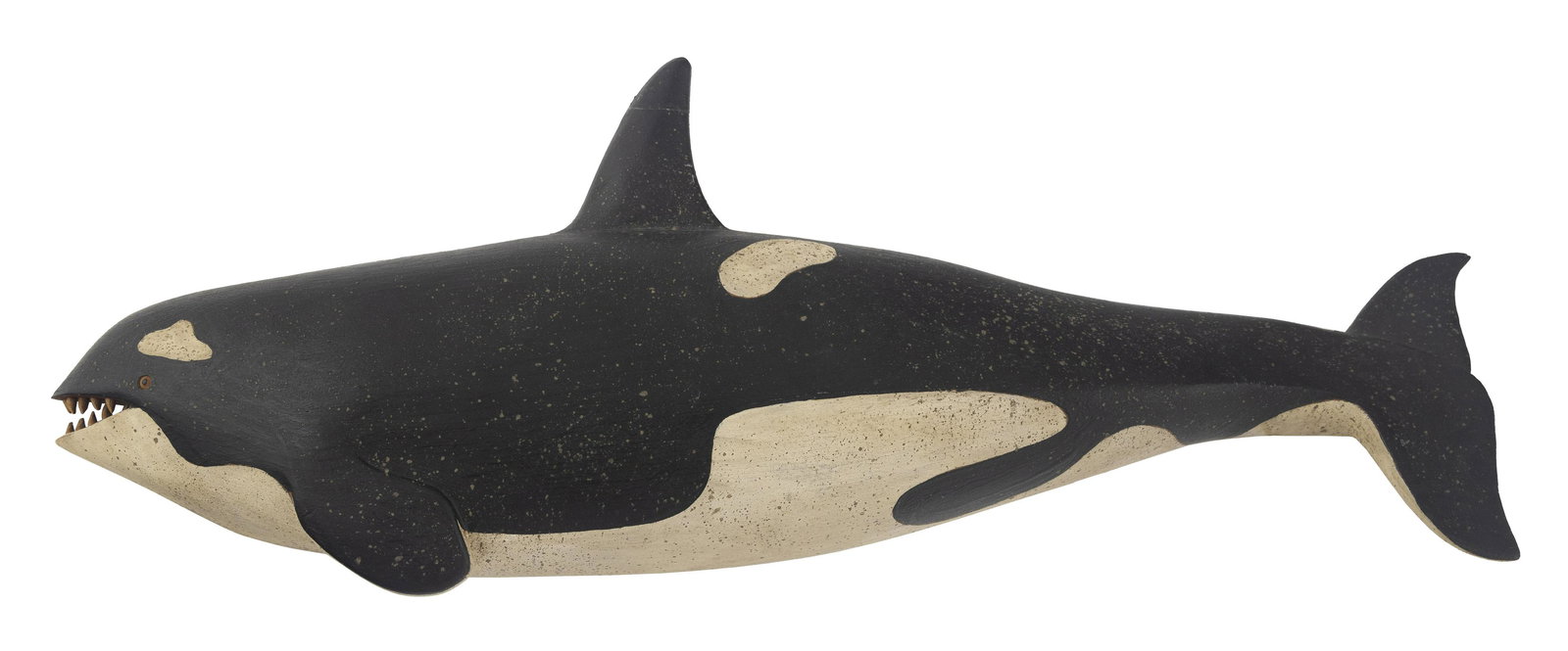 CLARK G. VOORHEES, JR. (Connecticut/Vermont, 1911-1980), Carved and painted wooden killer whale: CLARK G. VOORHEES, JR.Connecticut/Vermont, 1911-1980Carved and painted wooden killer whale plaque. Signed verso. Additional information about this lot may be found on the Hellman Collection website, n