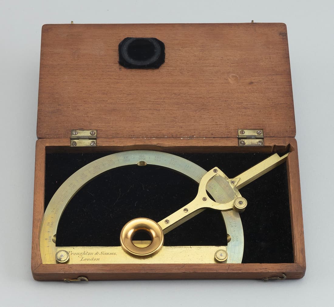 CASED BRASS INSTRUMENT 19th Century Case height 1.25î. Width 9î. Depth 5.25î. (1 of 2)