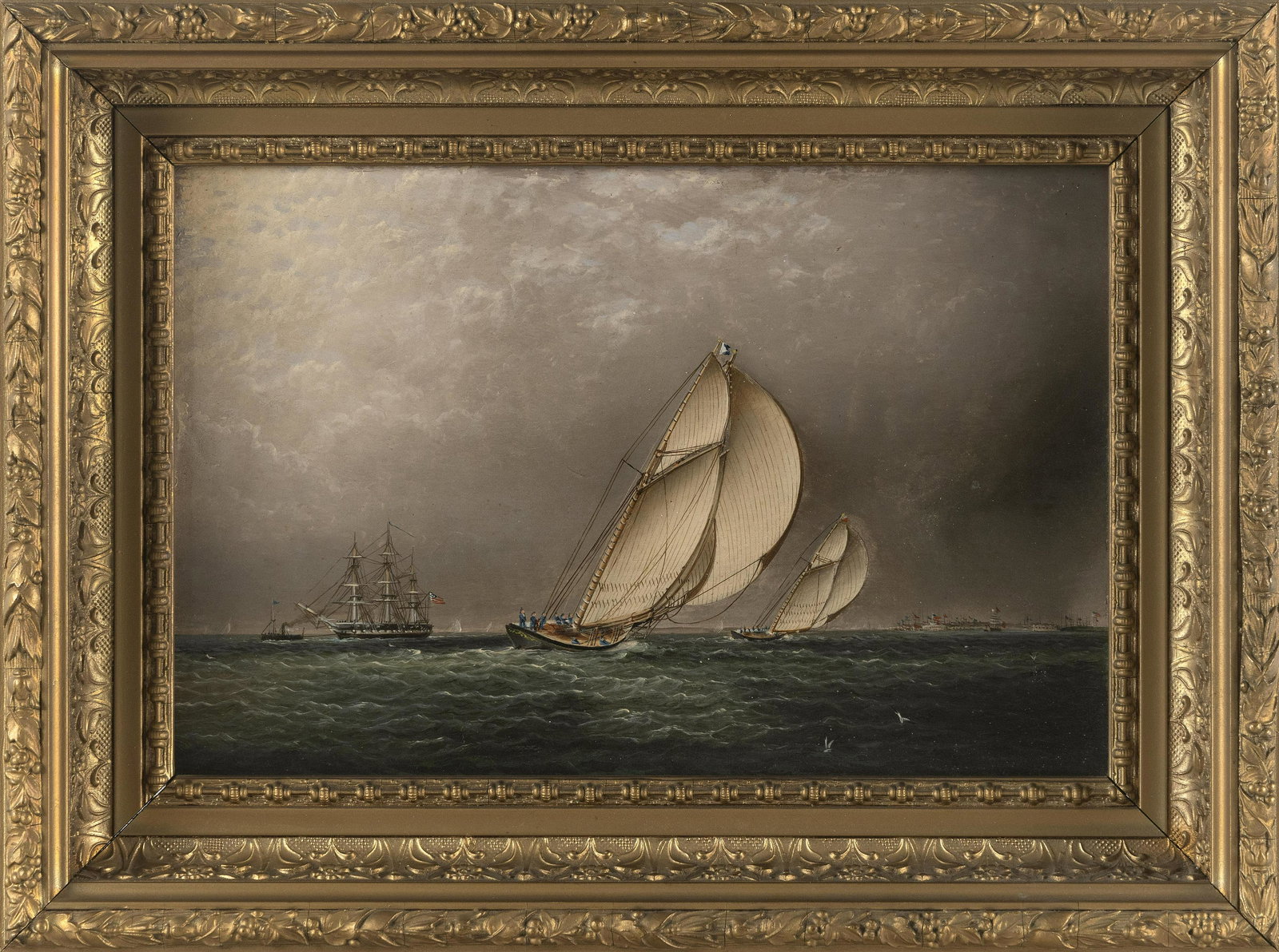 JAMES EDWARD BUTTERSWORTH (New Jersey/New York/United Kingdom, 1817-1894), Yachting in the Sound, (1 of 2)