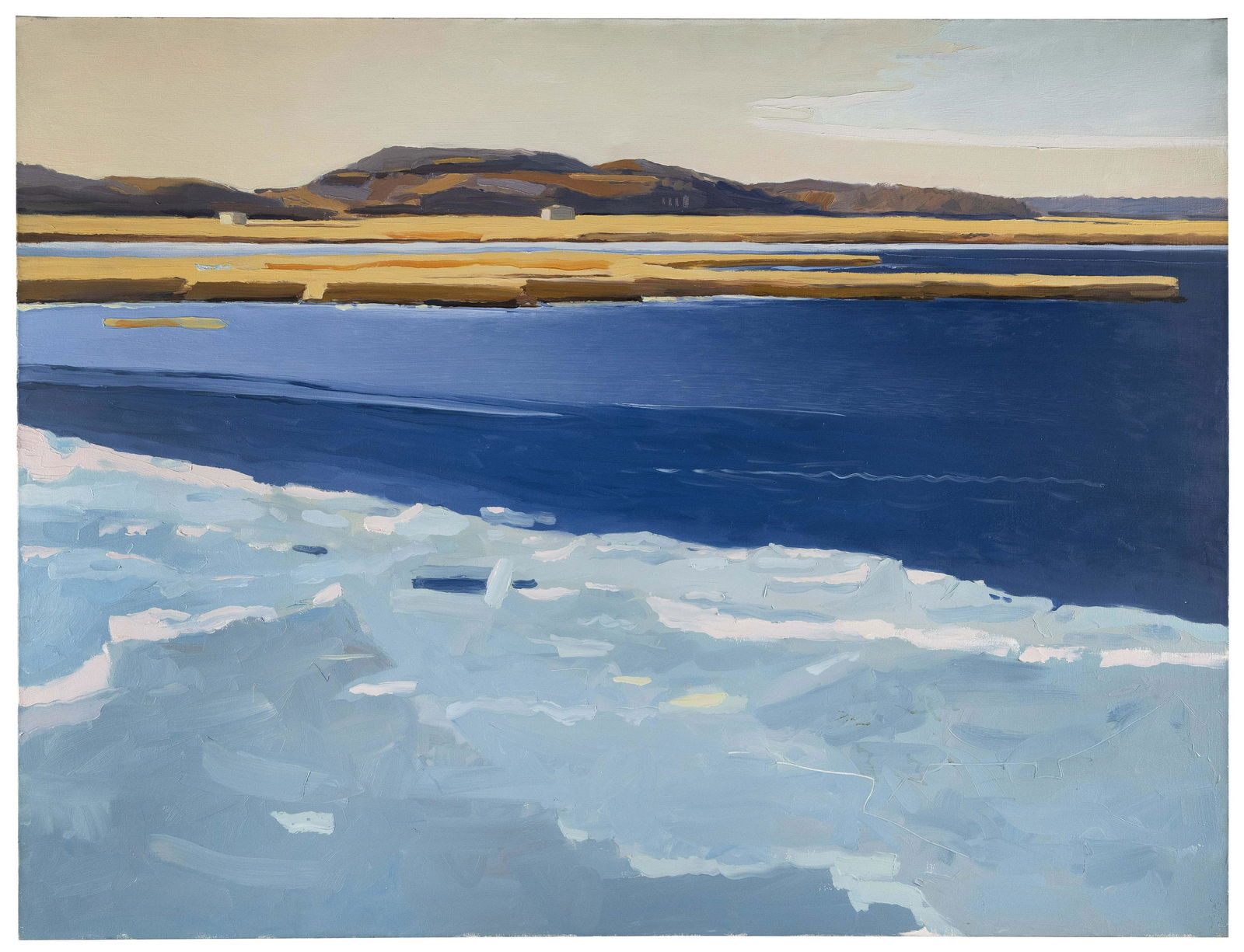 BEVIL CONWAY (Massachusetts/Washington, D.C., 1974-), Winter seascape., Oil on canvas, 39" x 51". (1 of 2)