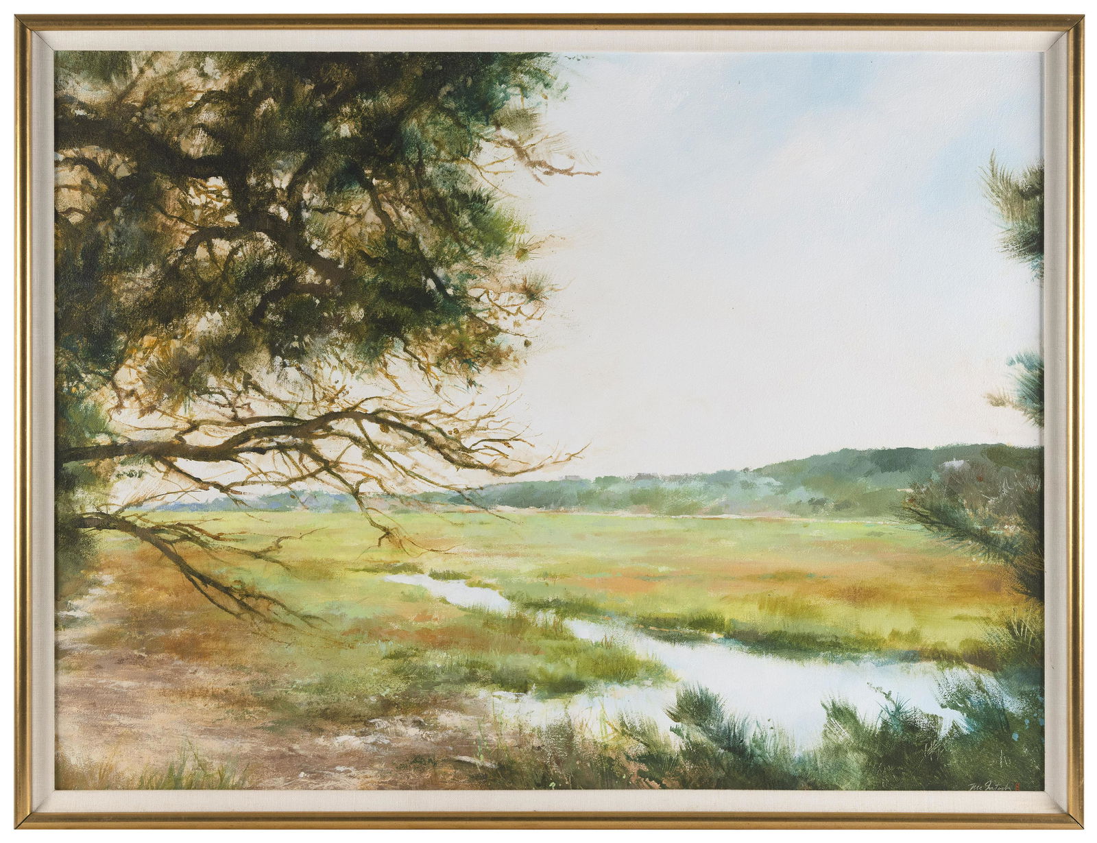 HAL MCINTOSH (Cape Cod/Florida, 1927-2016), Wellfleet marsh vista., Oil on canvas, 30î x (1 of 2)